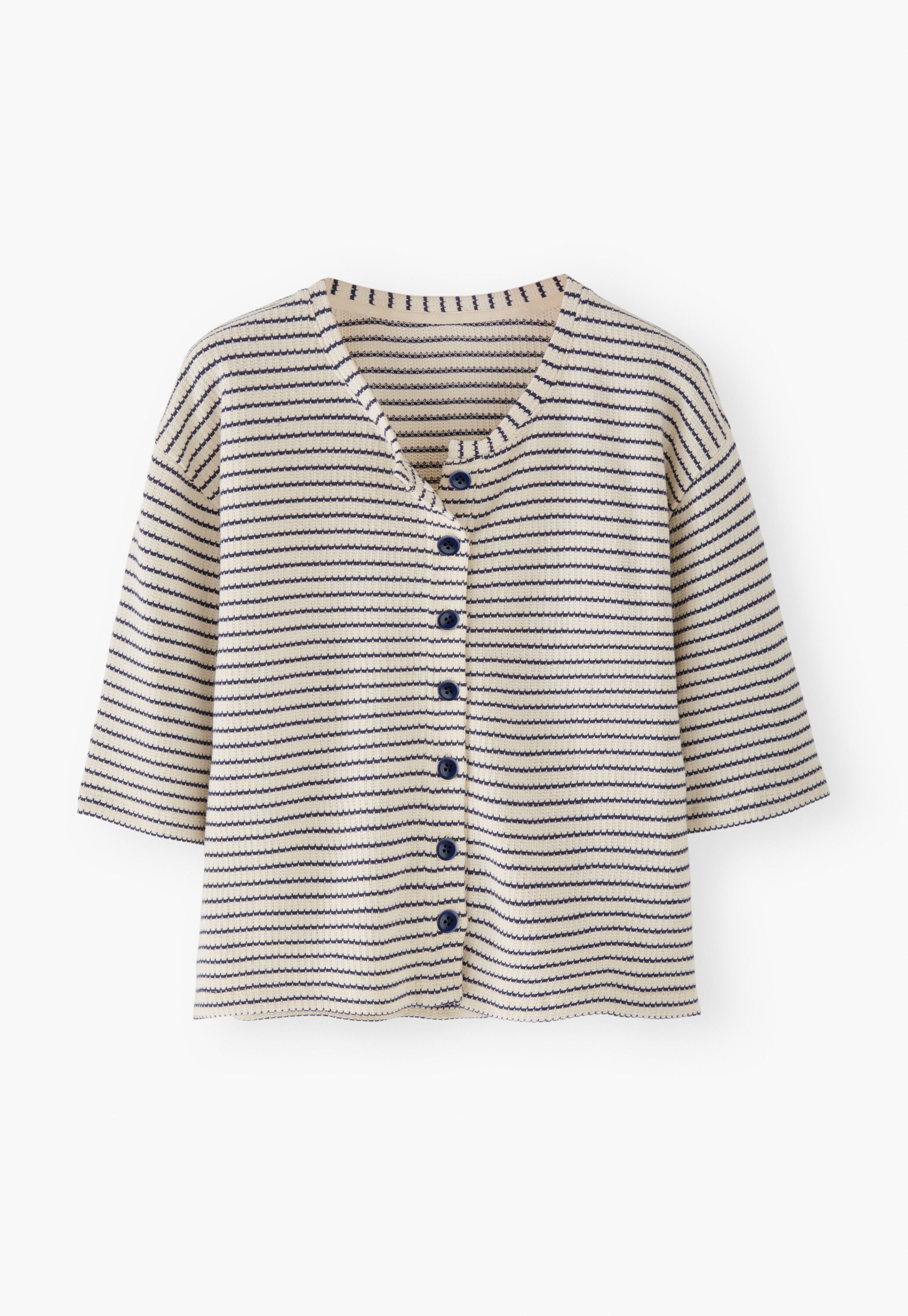 Textured striped cardigan