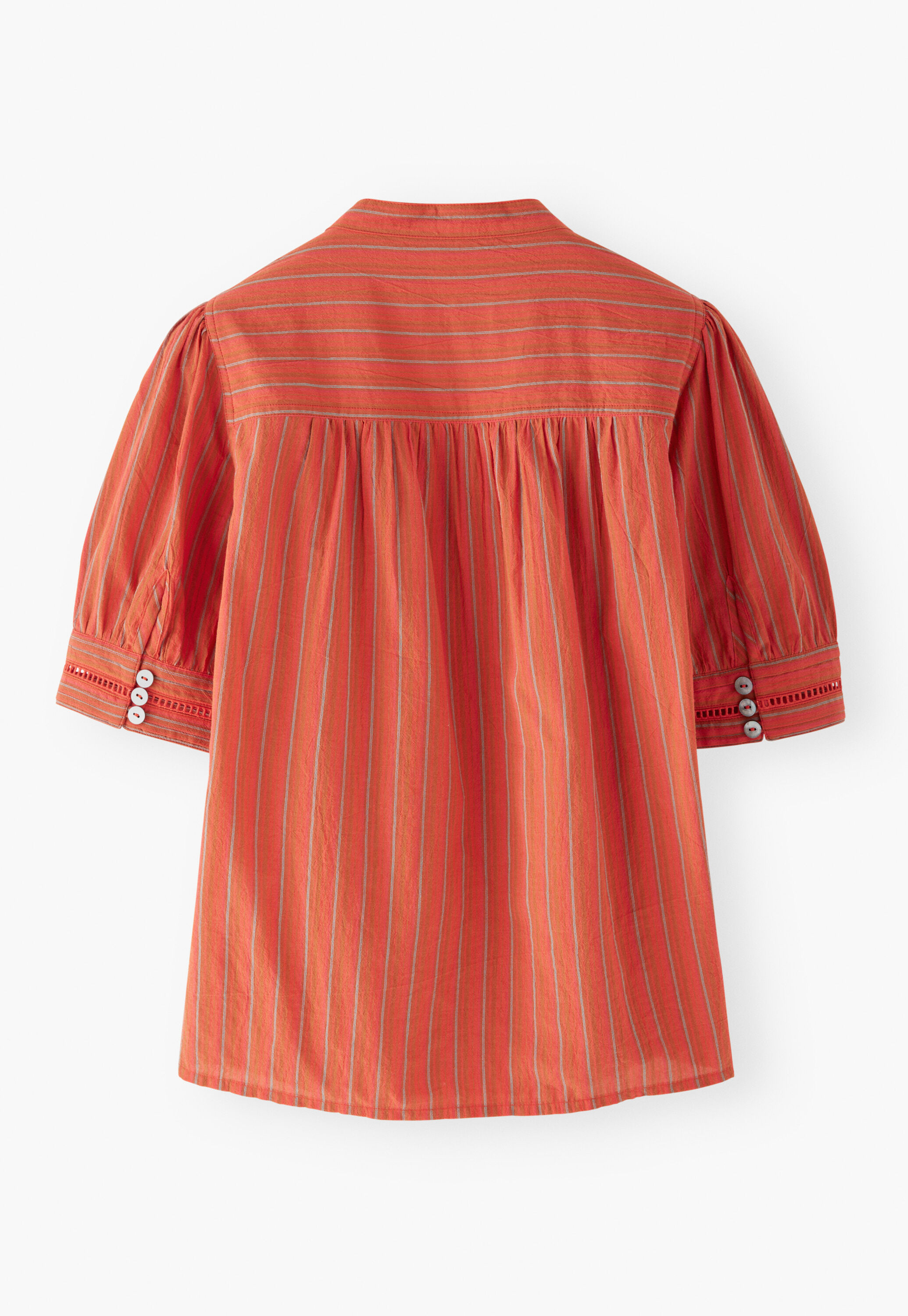 Striped short-sleeved blouse