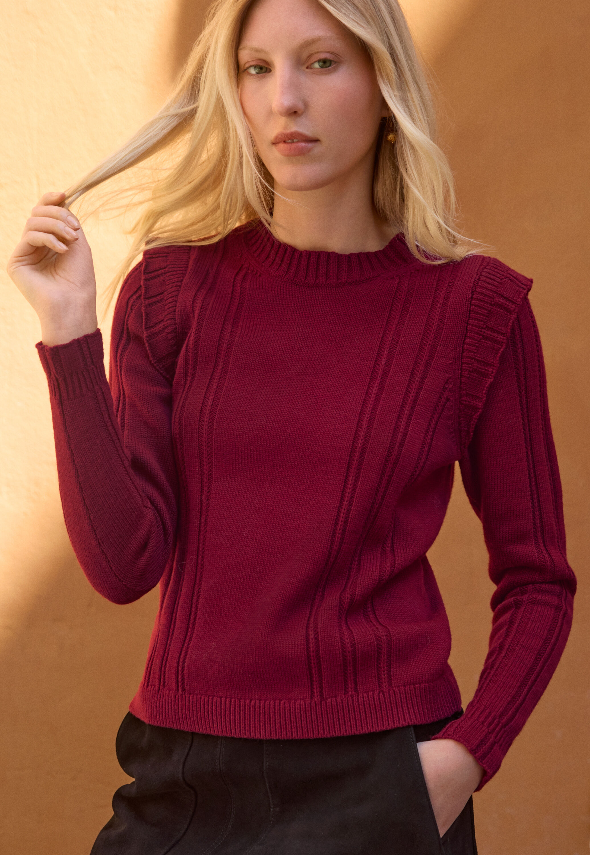 Rib-stitch sweater