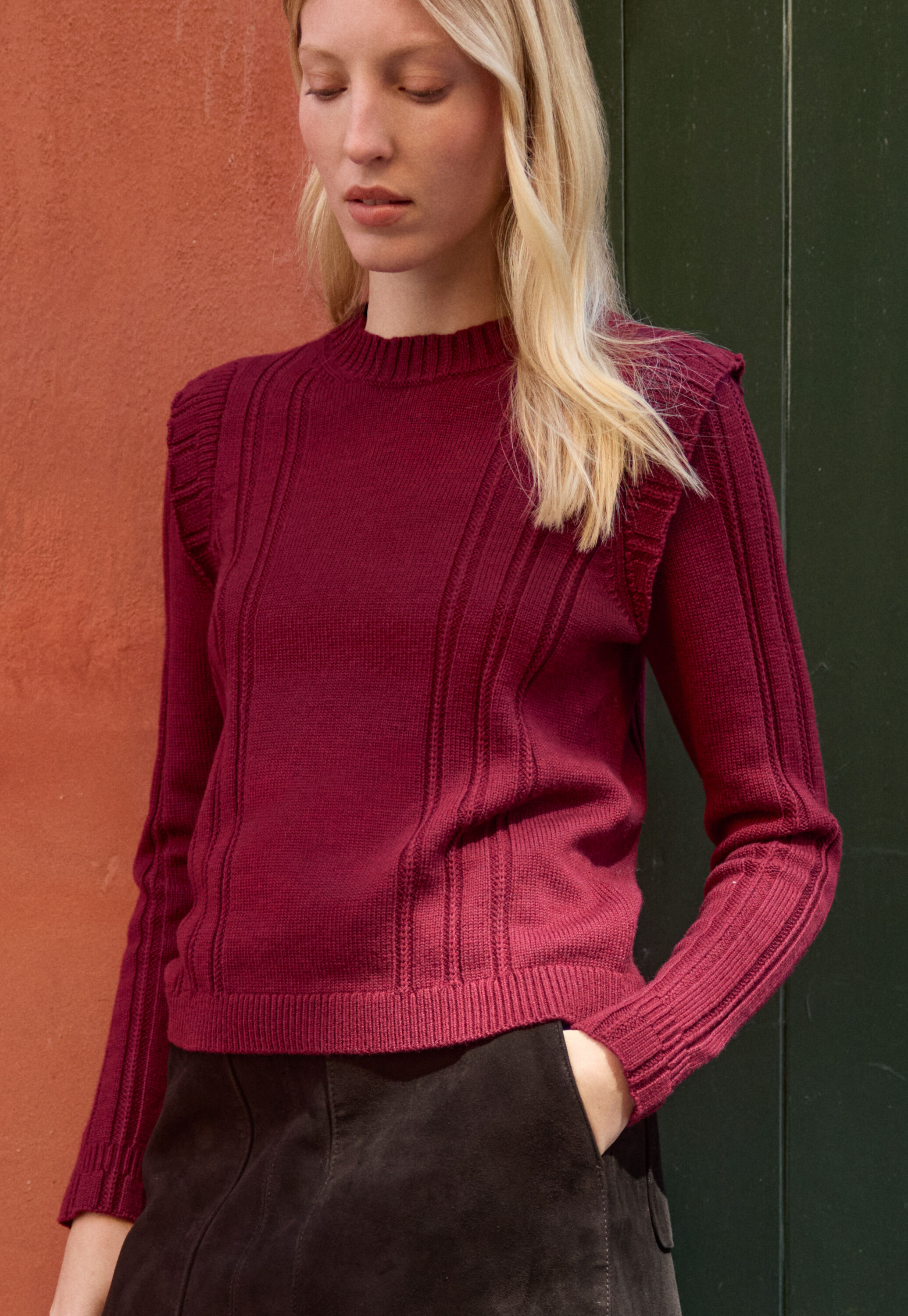 Rib-stitch sweater