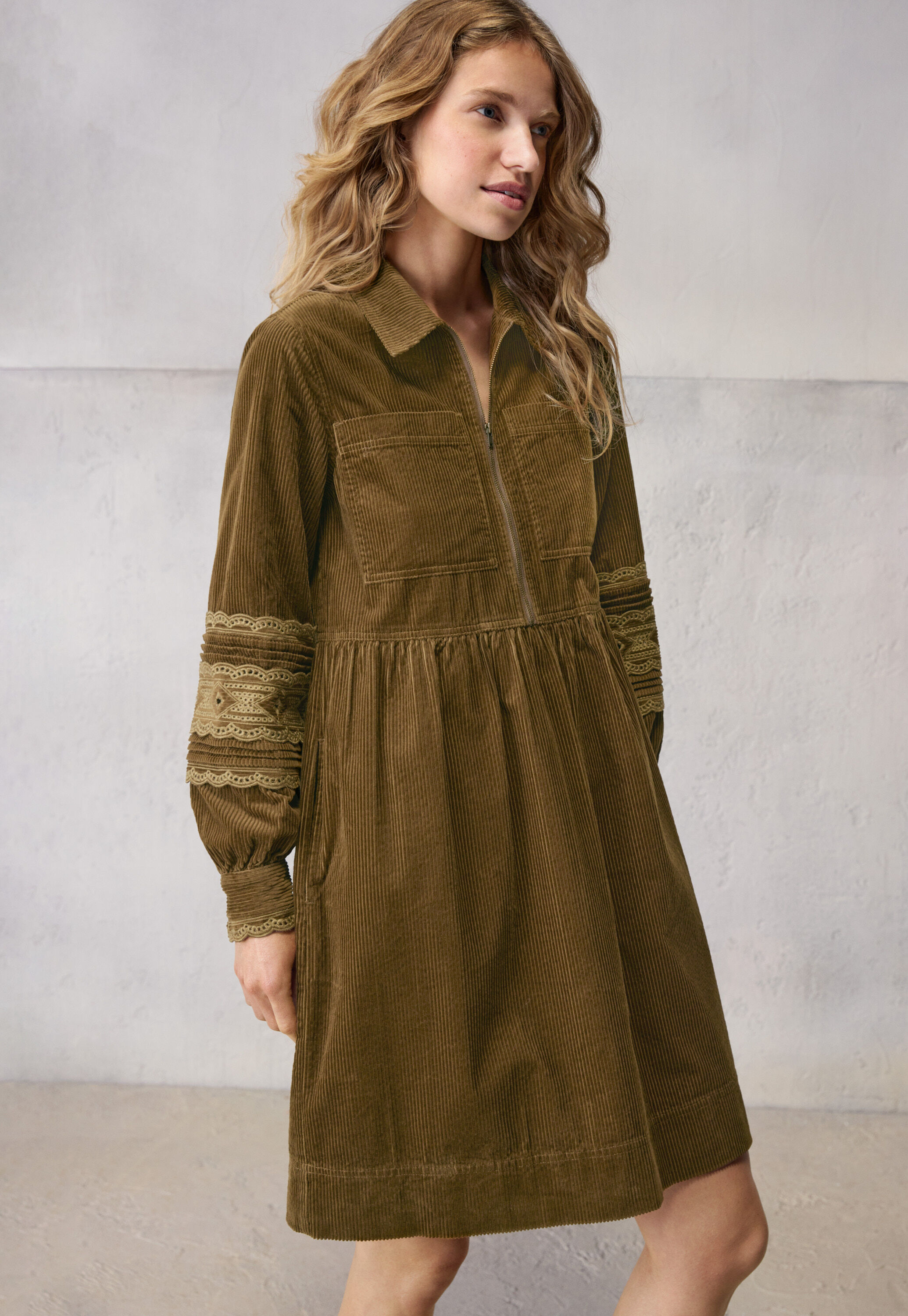 Half-zip cord dress