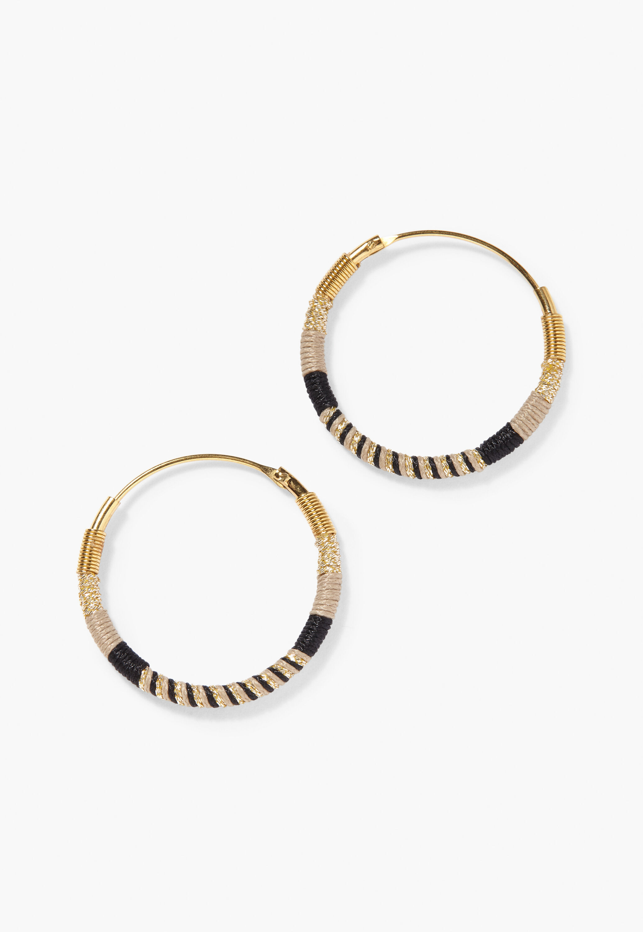 Thread hoop earrings