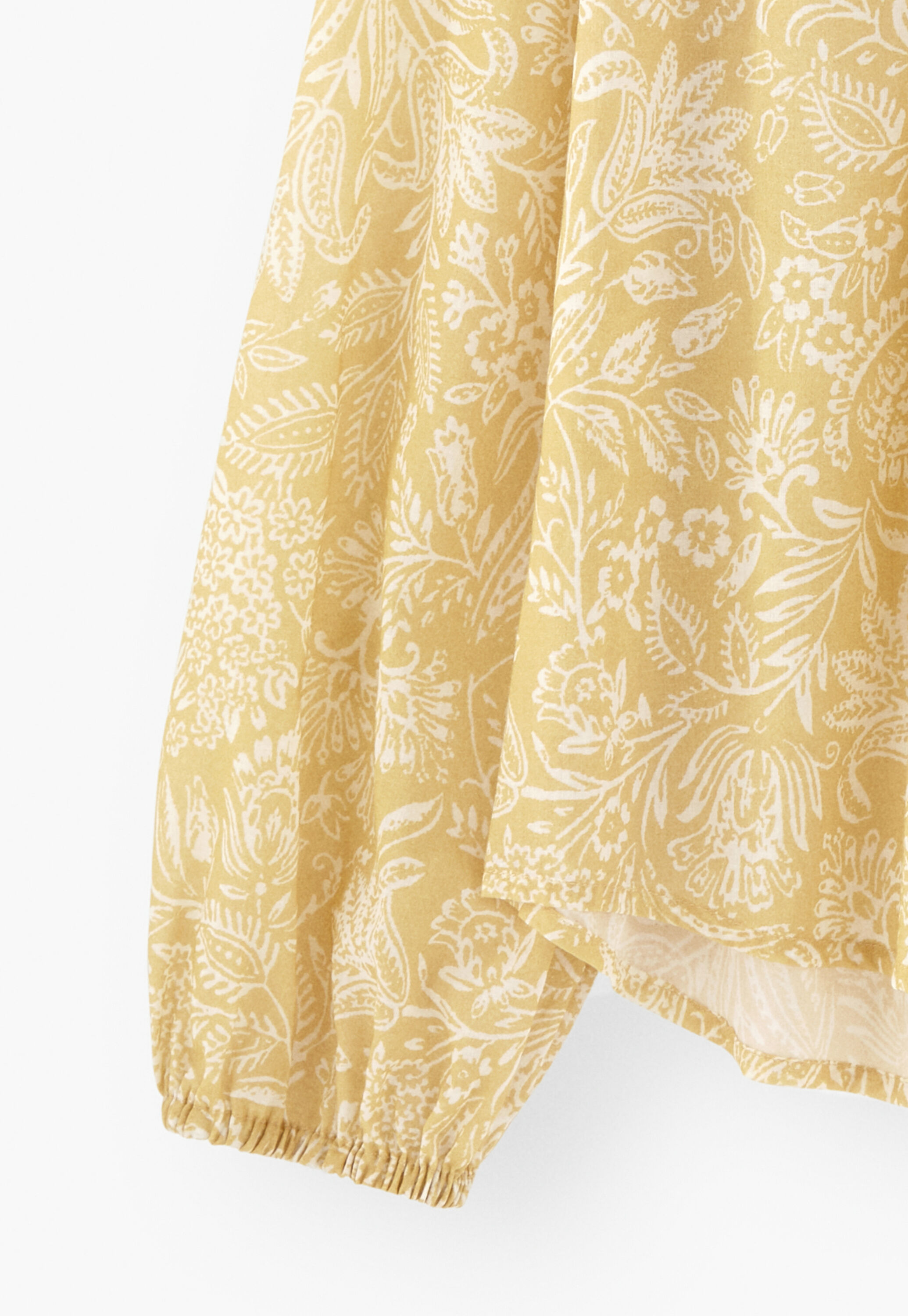 Printed lace-detail blouse