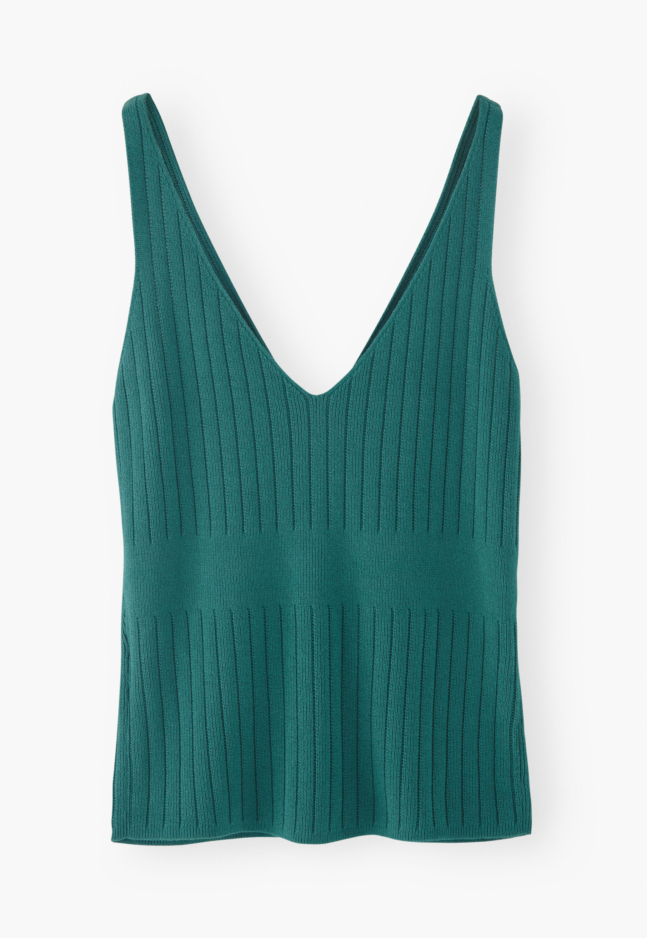 Knitted-rib vest