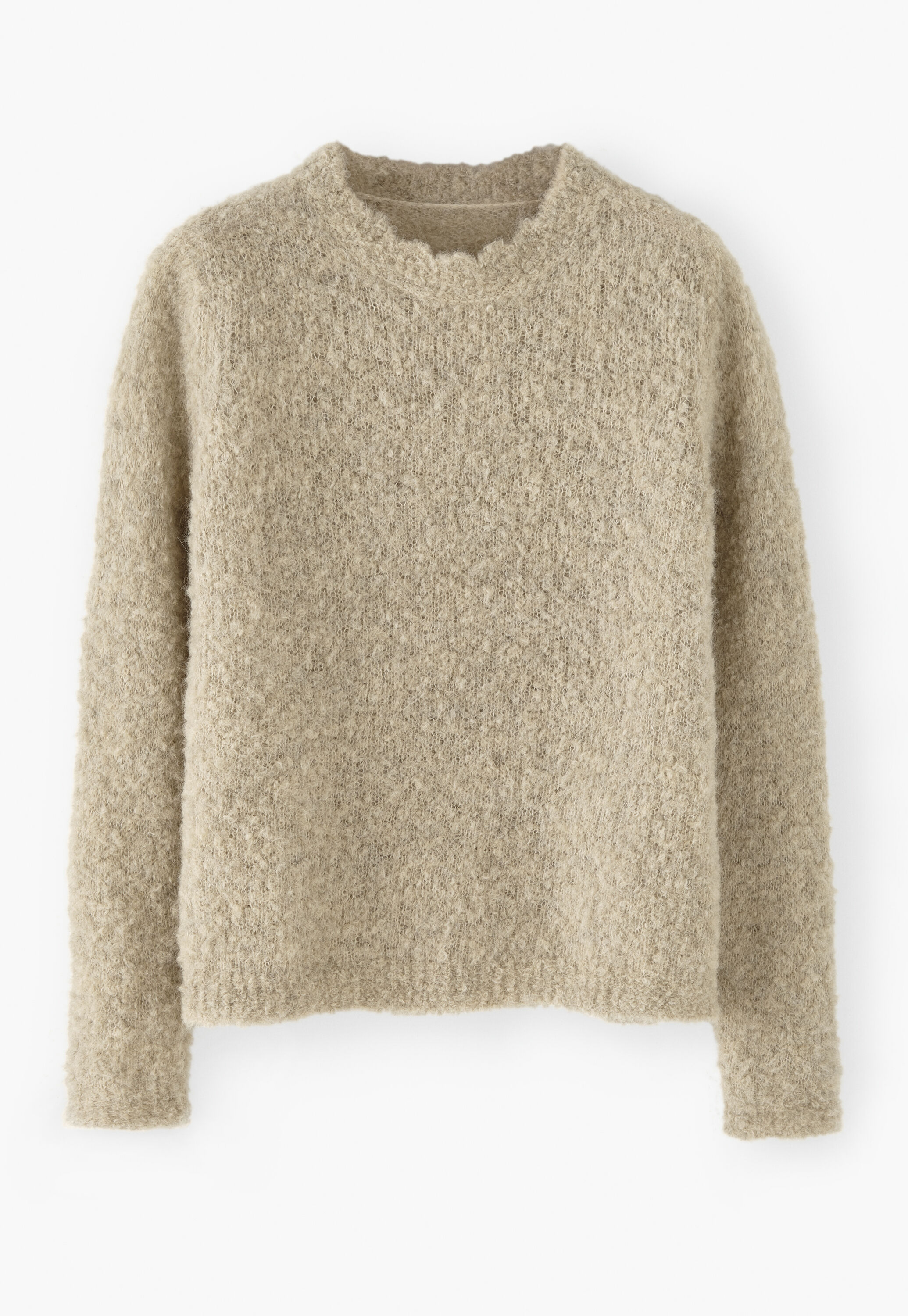 Boucl&eacute; round-neck sweater