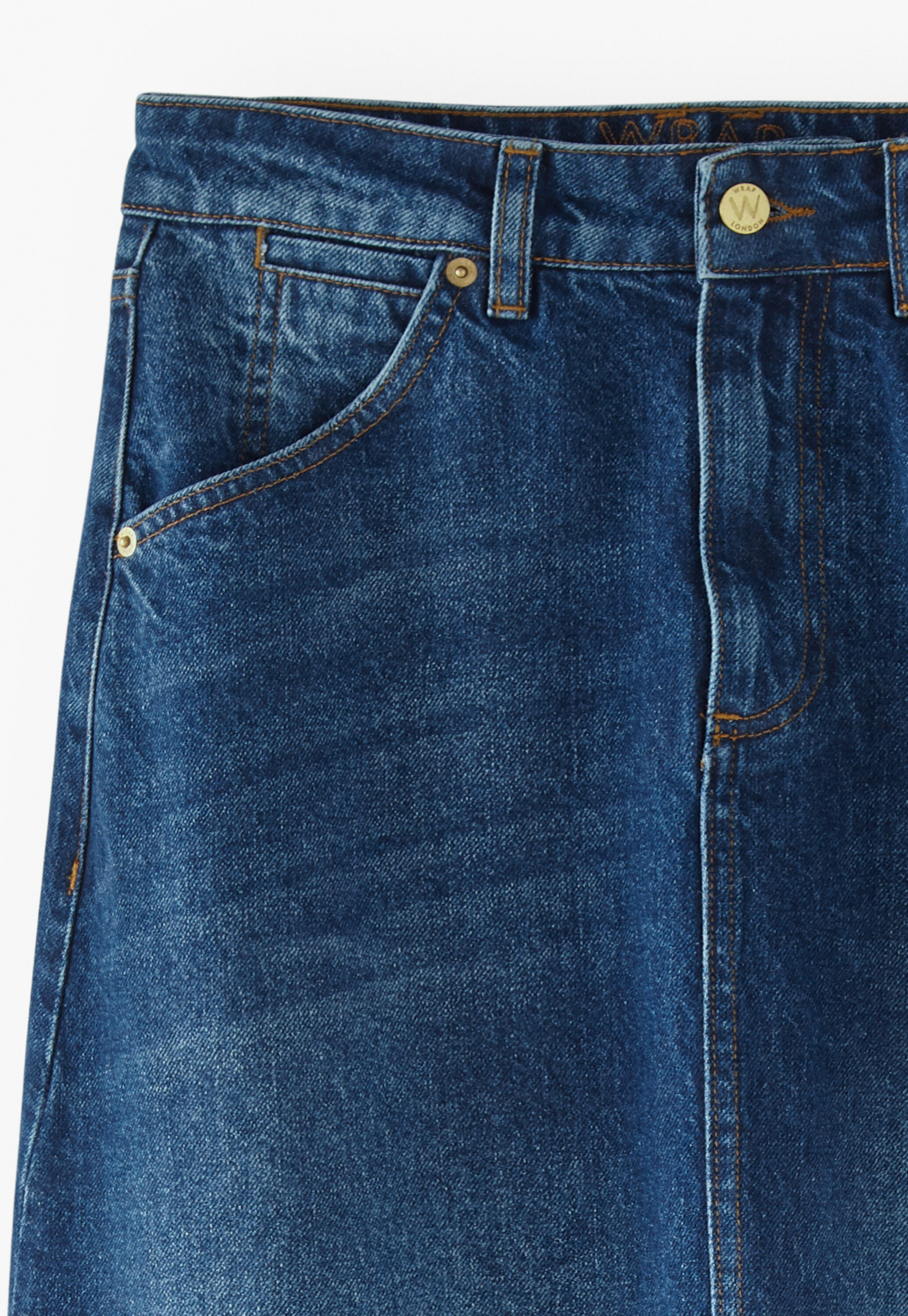 Flared denim maxi-skirt