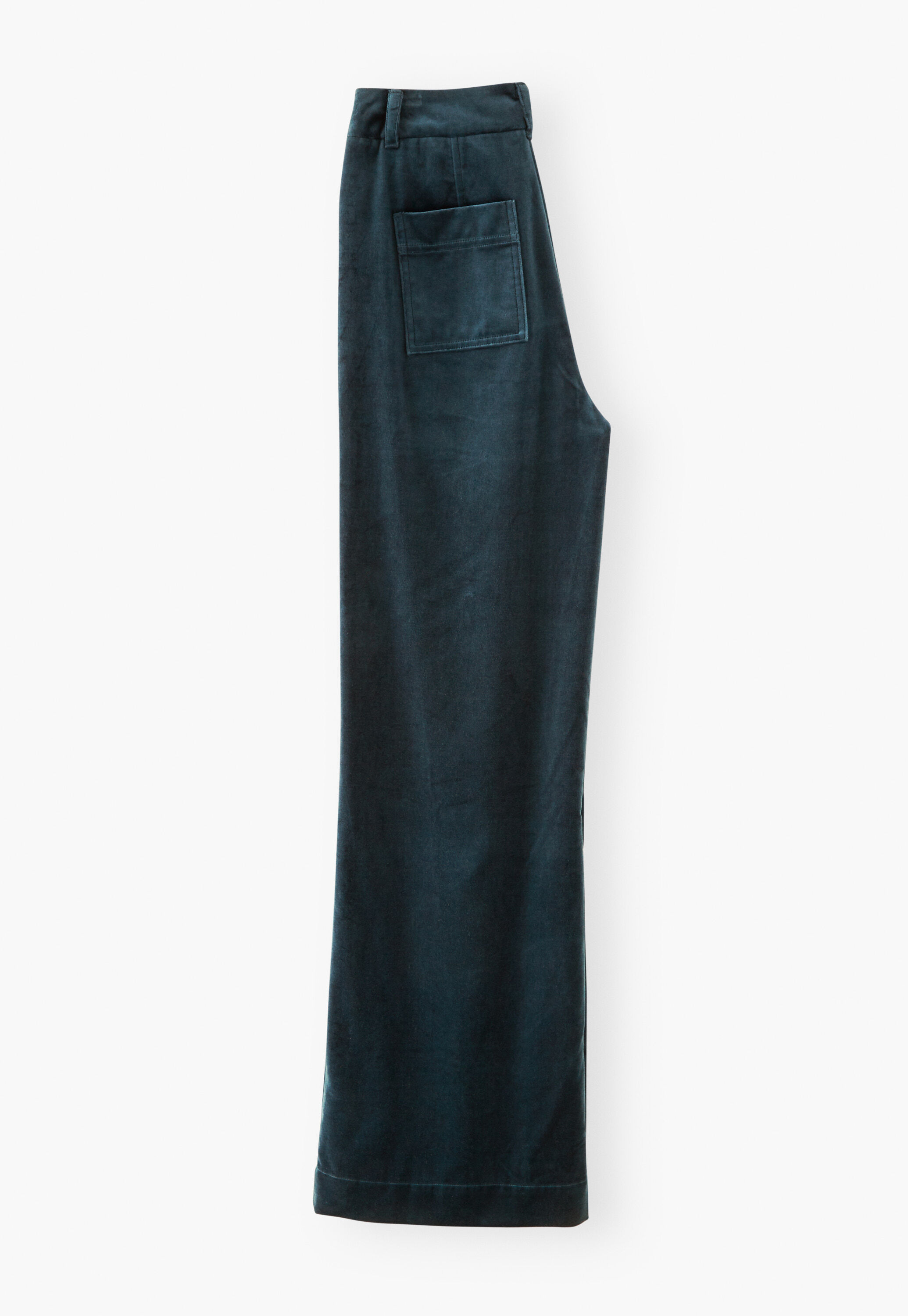 Velvet wide-leg trousers