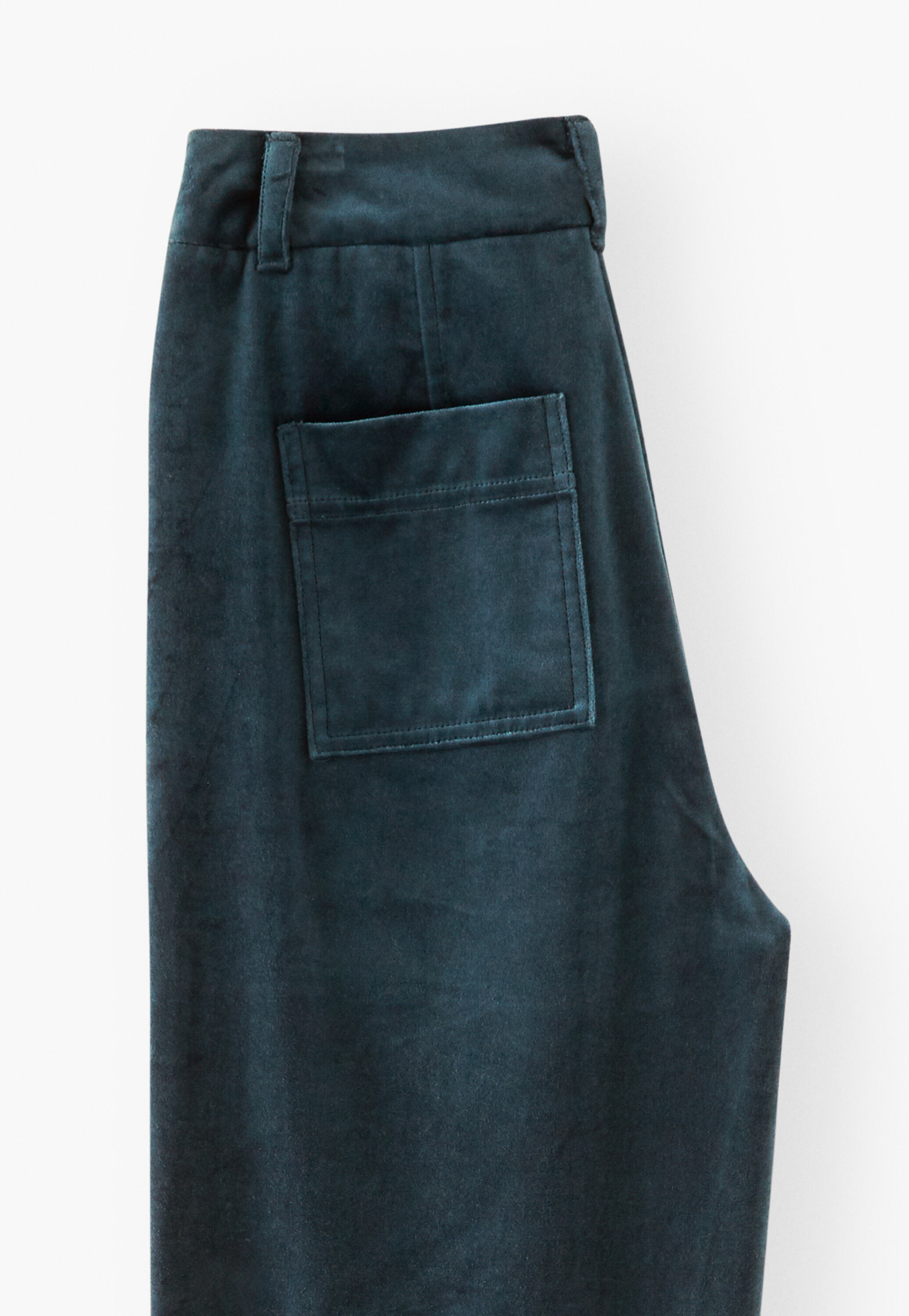 Velvet wide-leg trousers