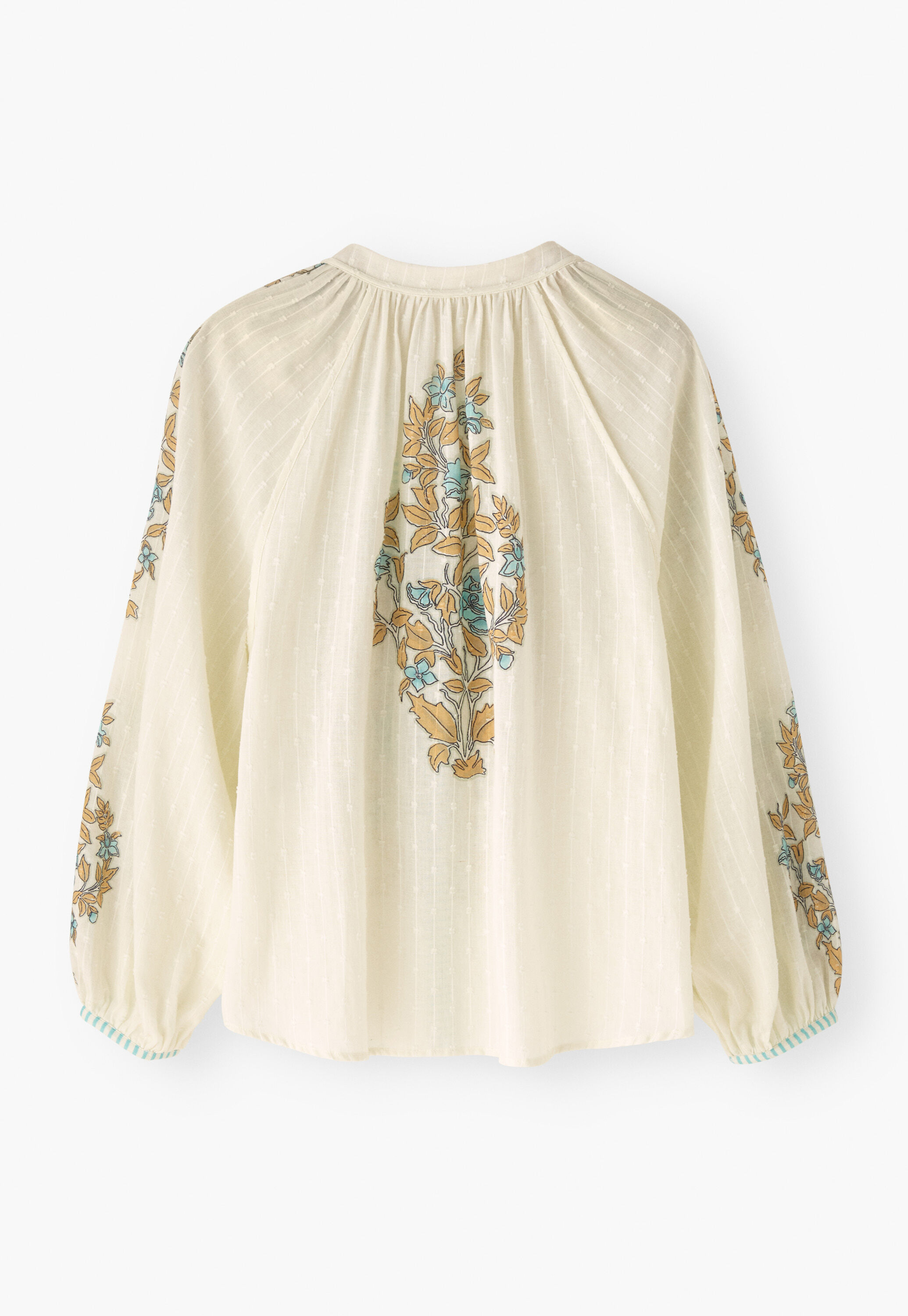 Printed notch-neck blouse