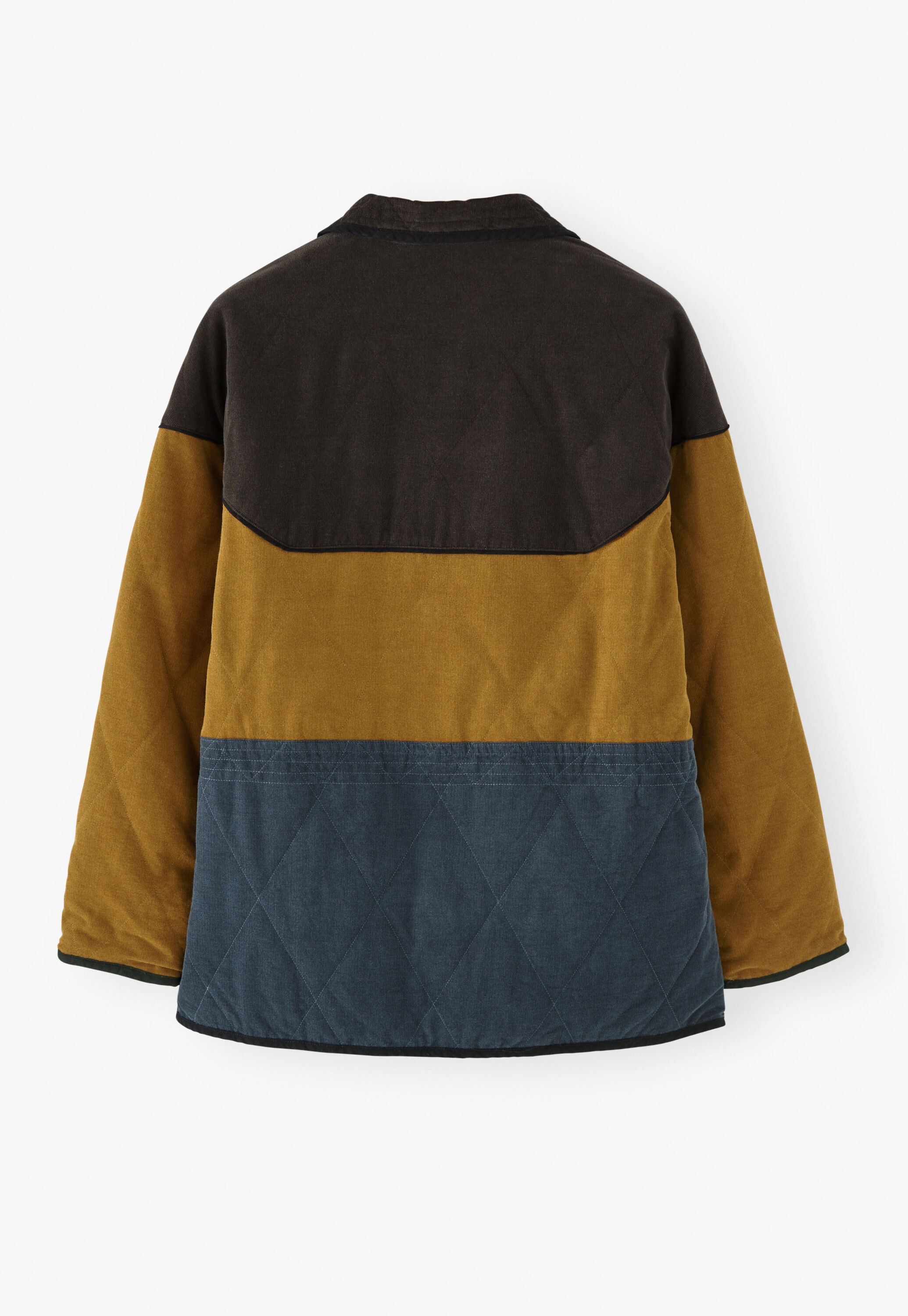 Panelled cord coat