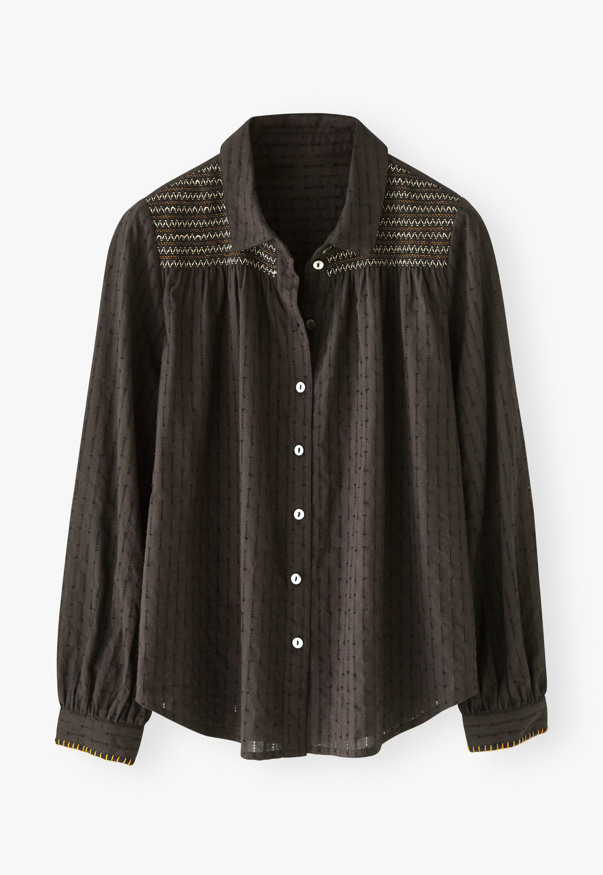 Shirring-detail shirt