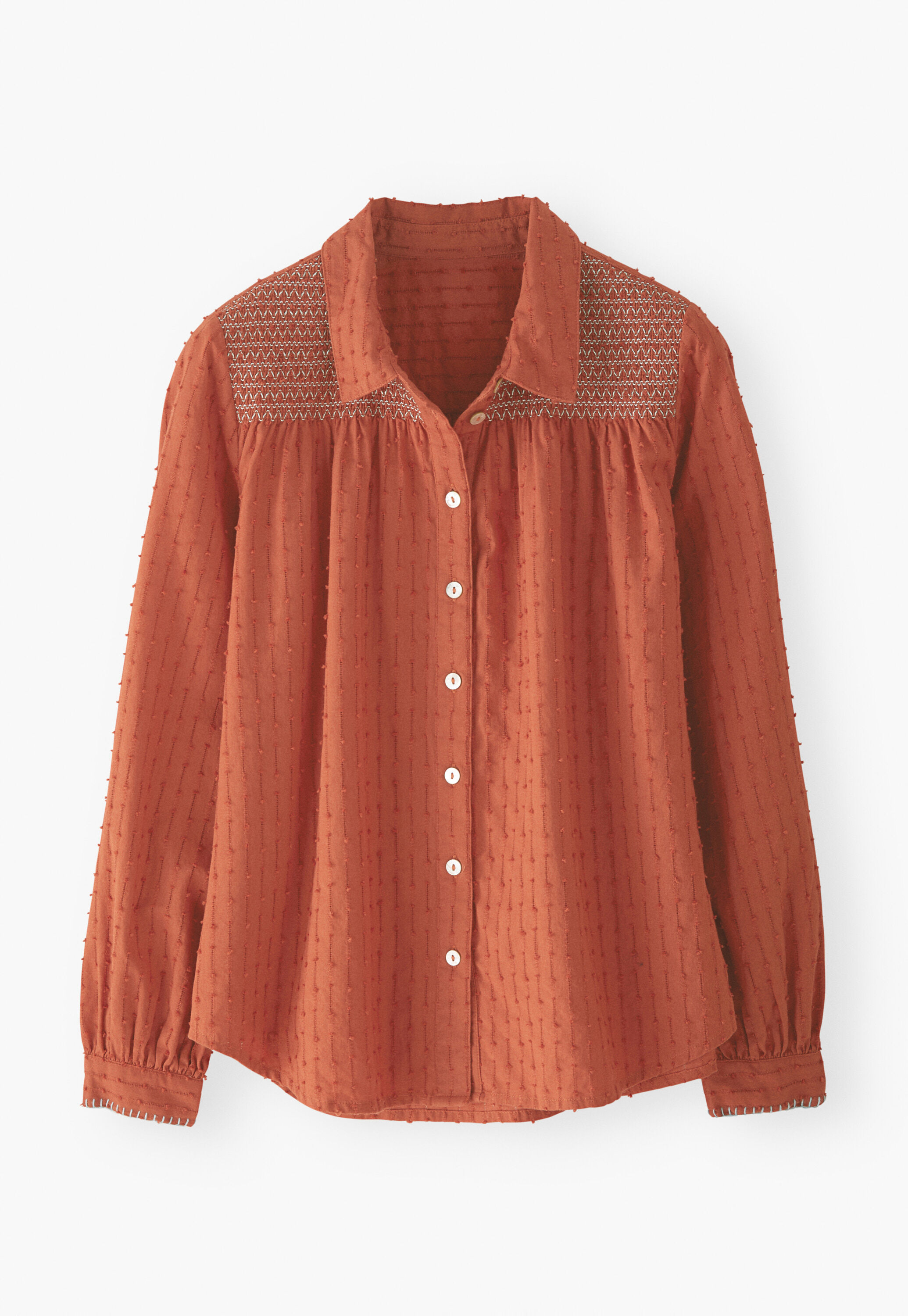 Shirring-detail shirt