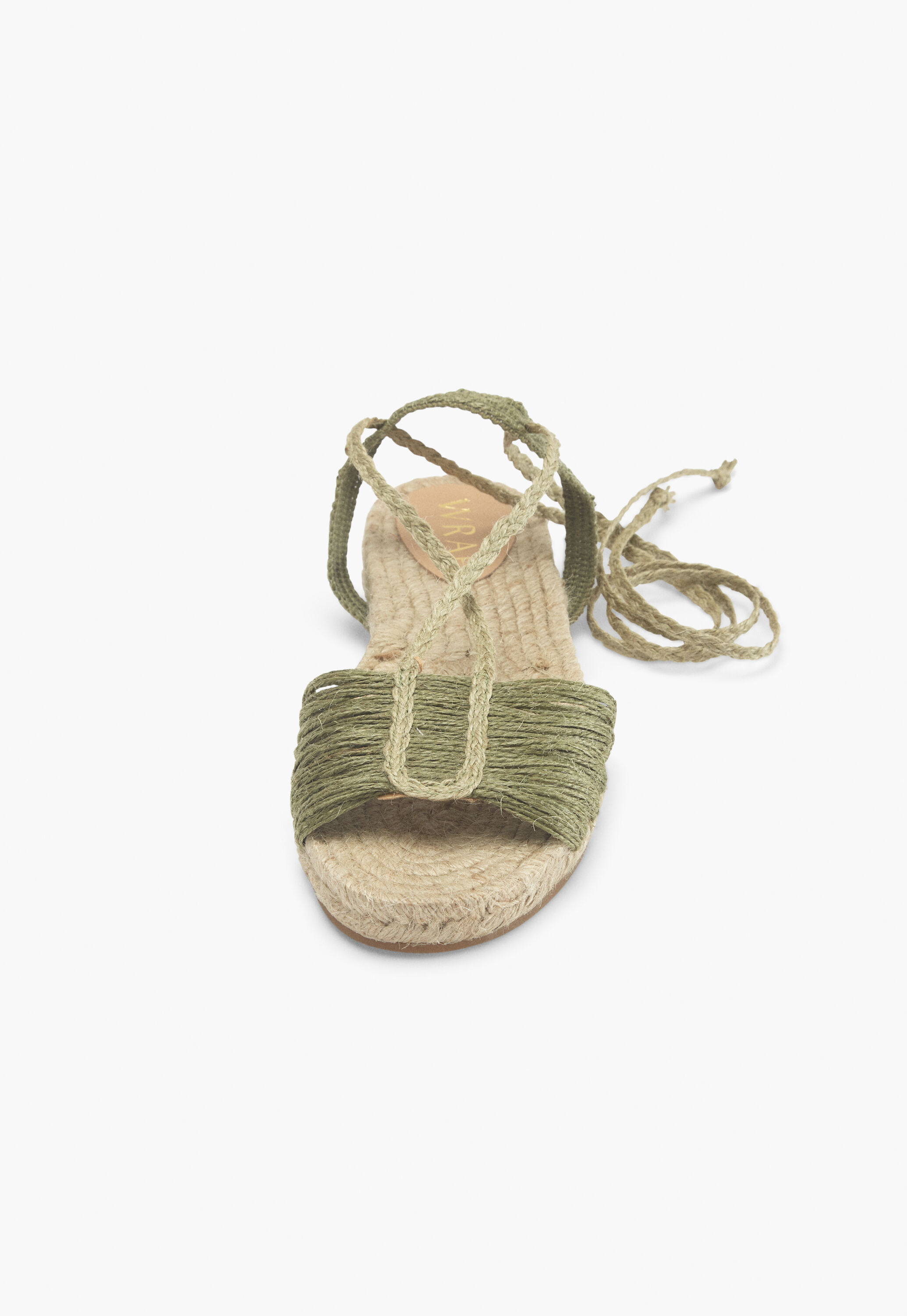 Lace-up raffia sandals