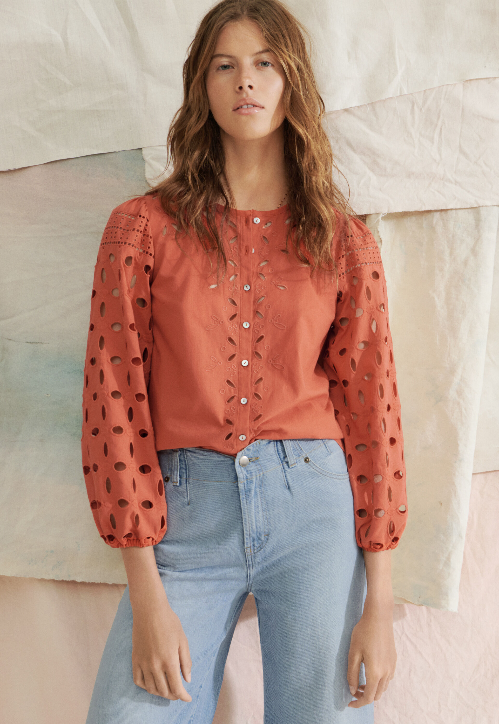 Broderie cutwork blouse