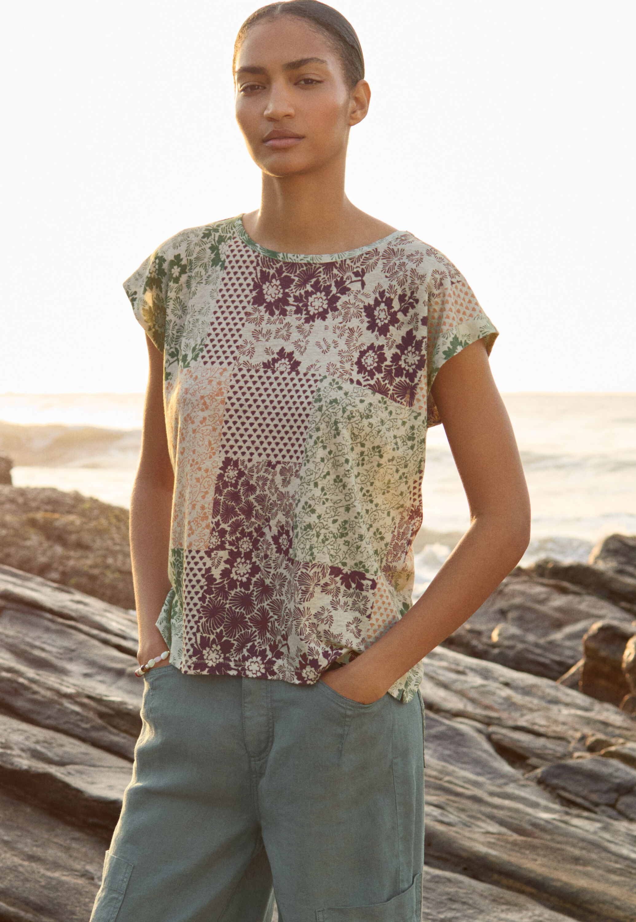 Printed jersey top