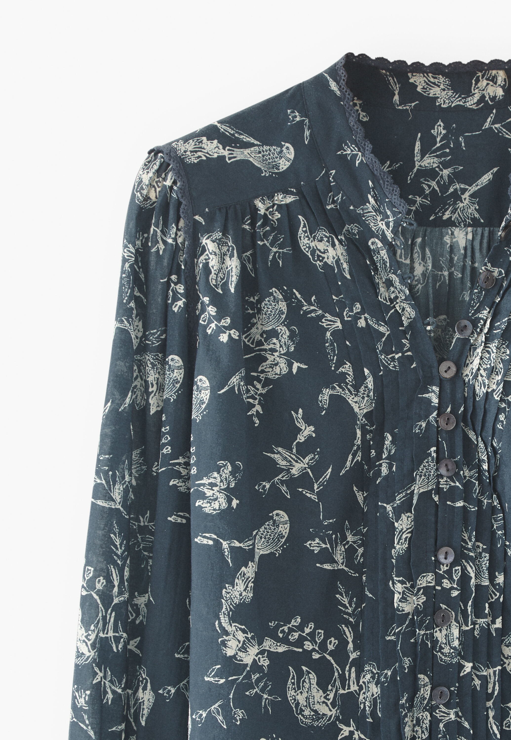 Printed peasant blouse
