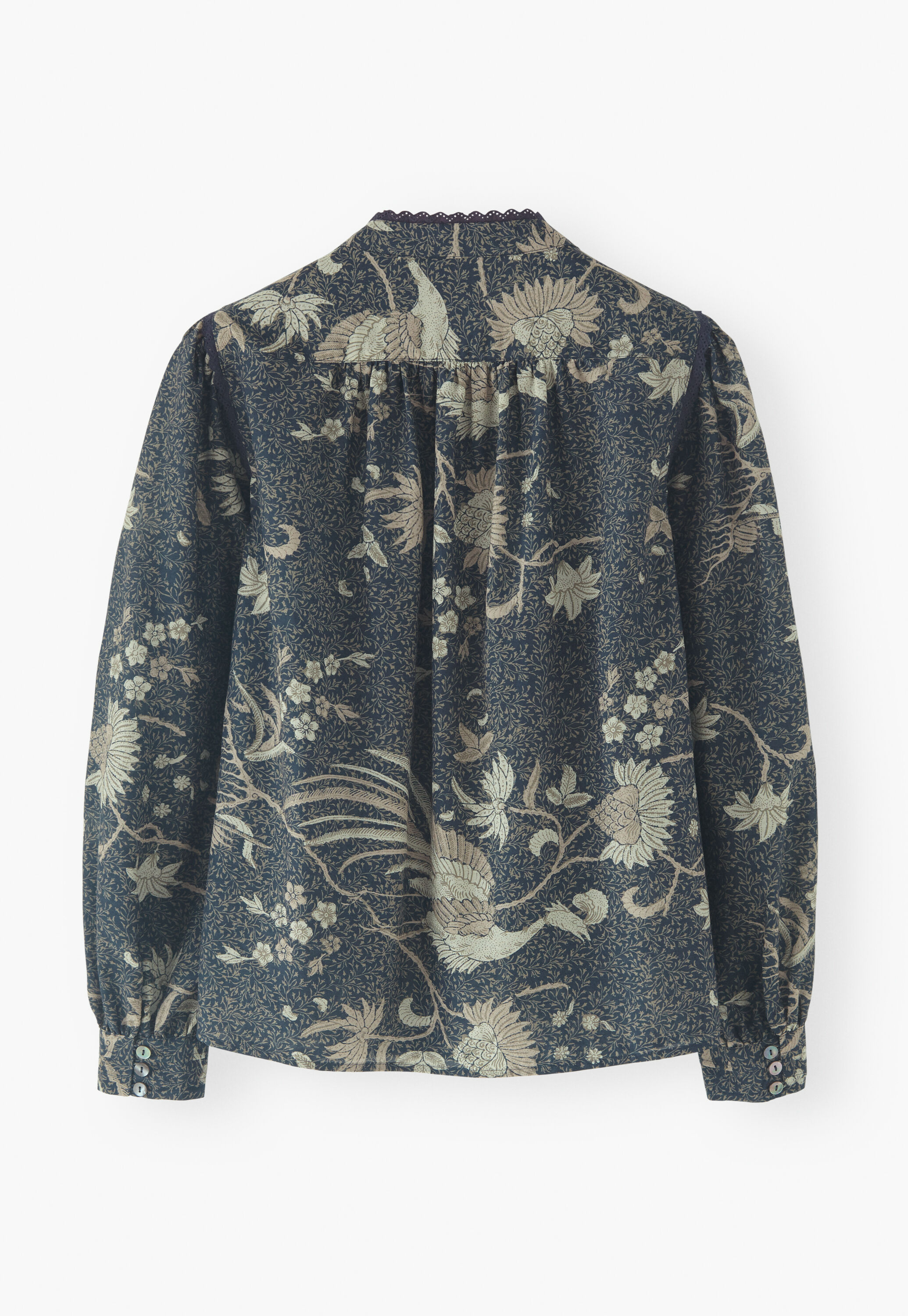 Printed pleat detail blouse
