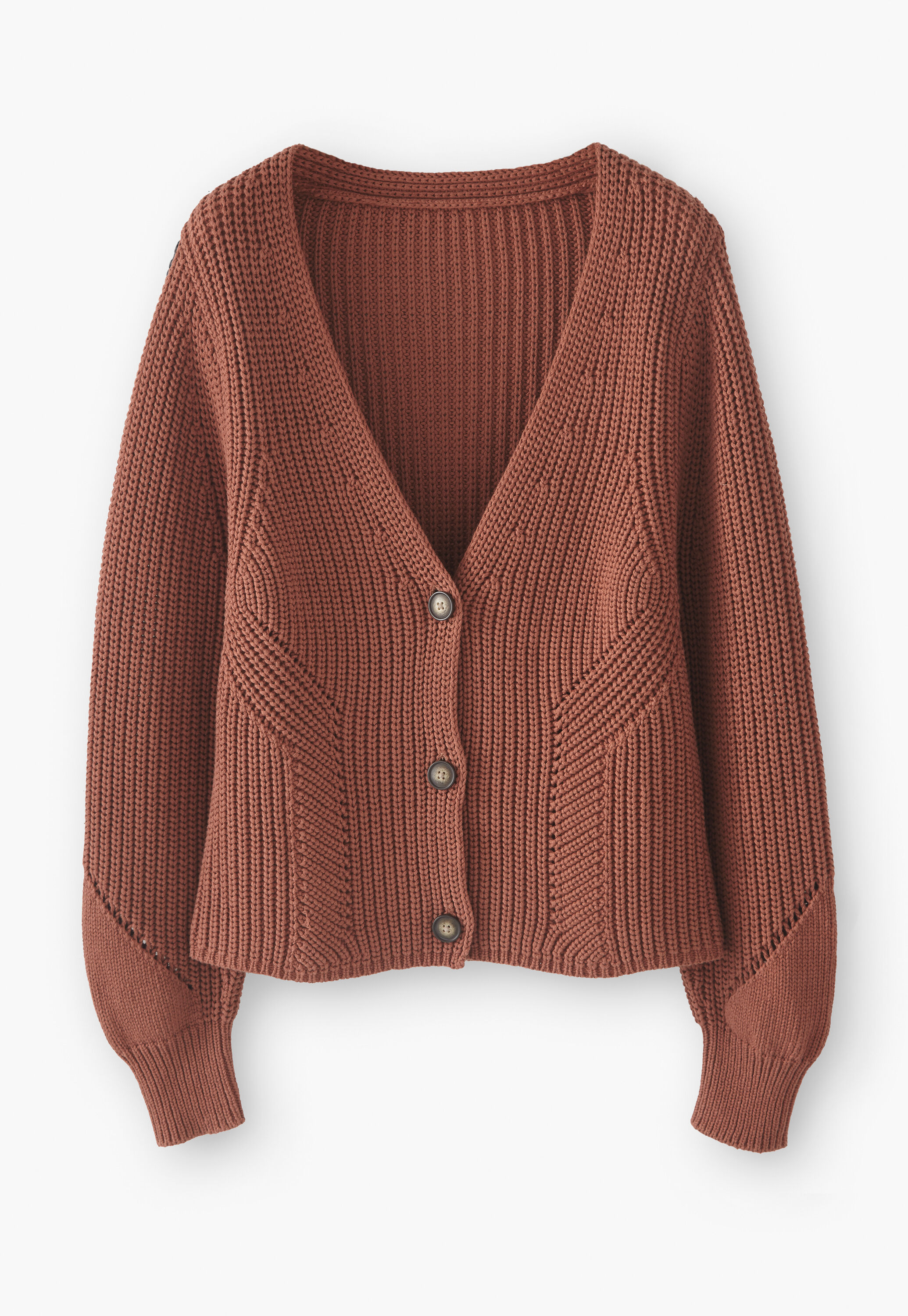 Rib-stitch cardigan
