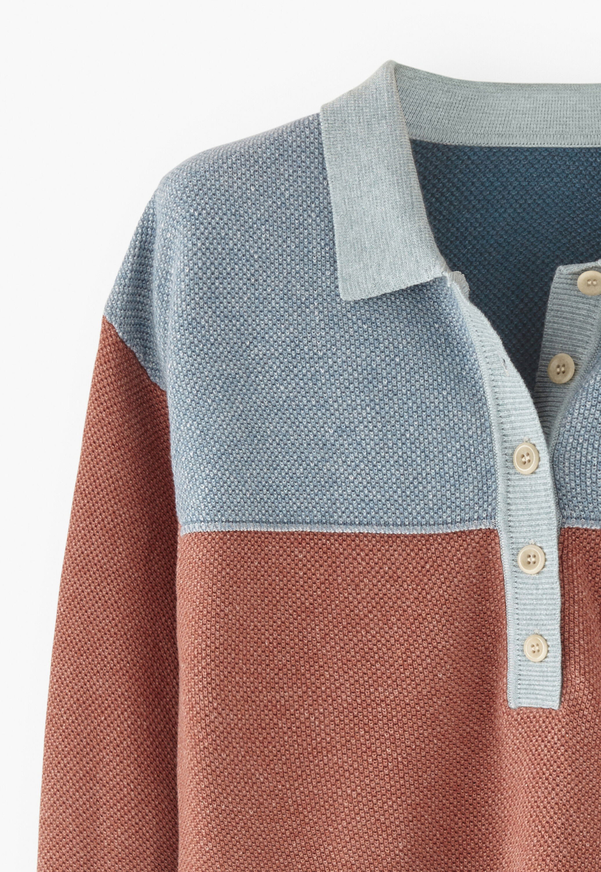 Piqu&eacute; striped rugby sweater