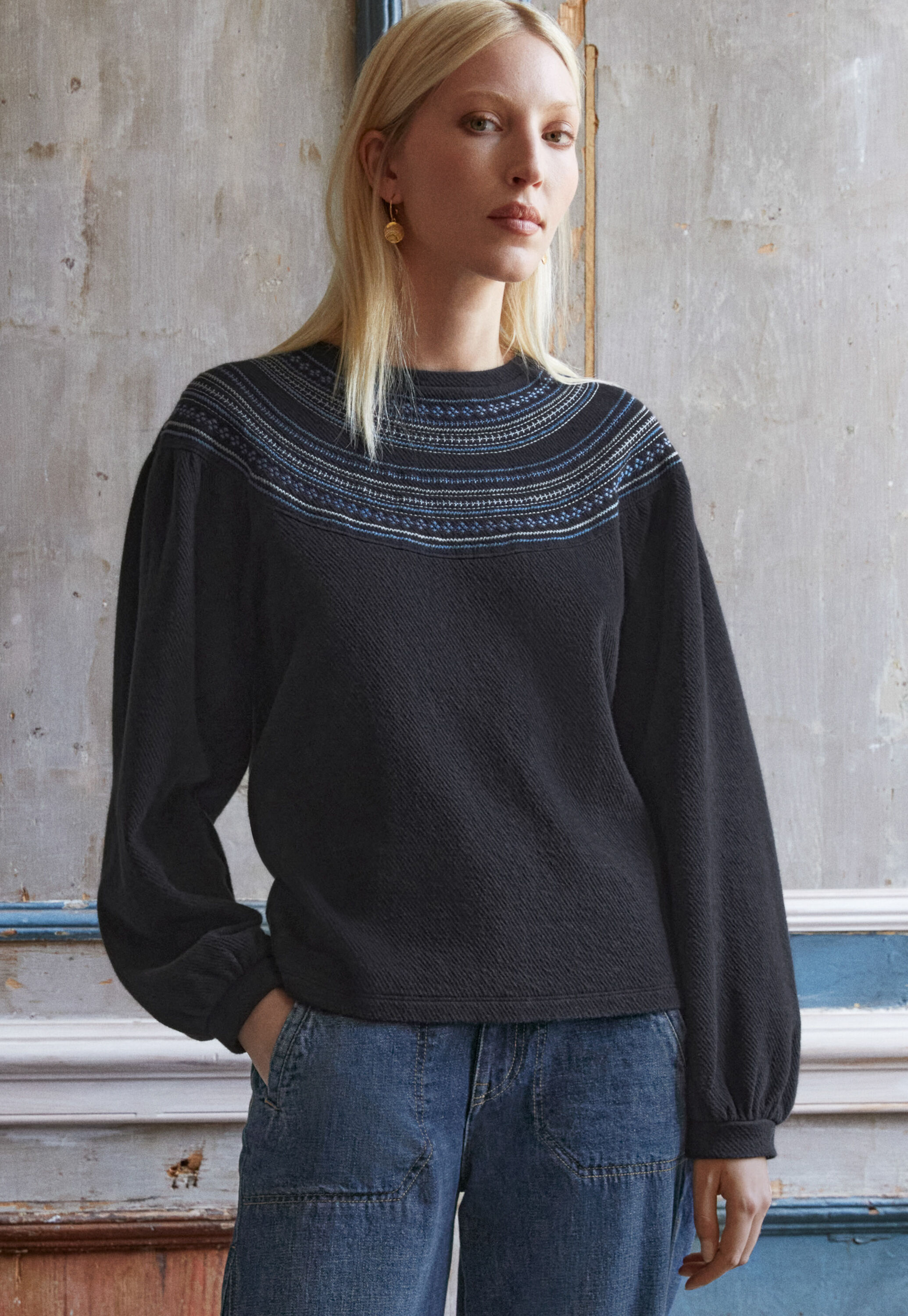 Embroidered sweatshirt