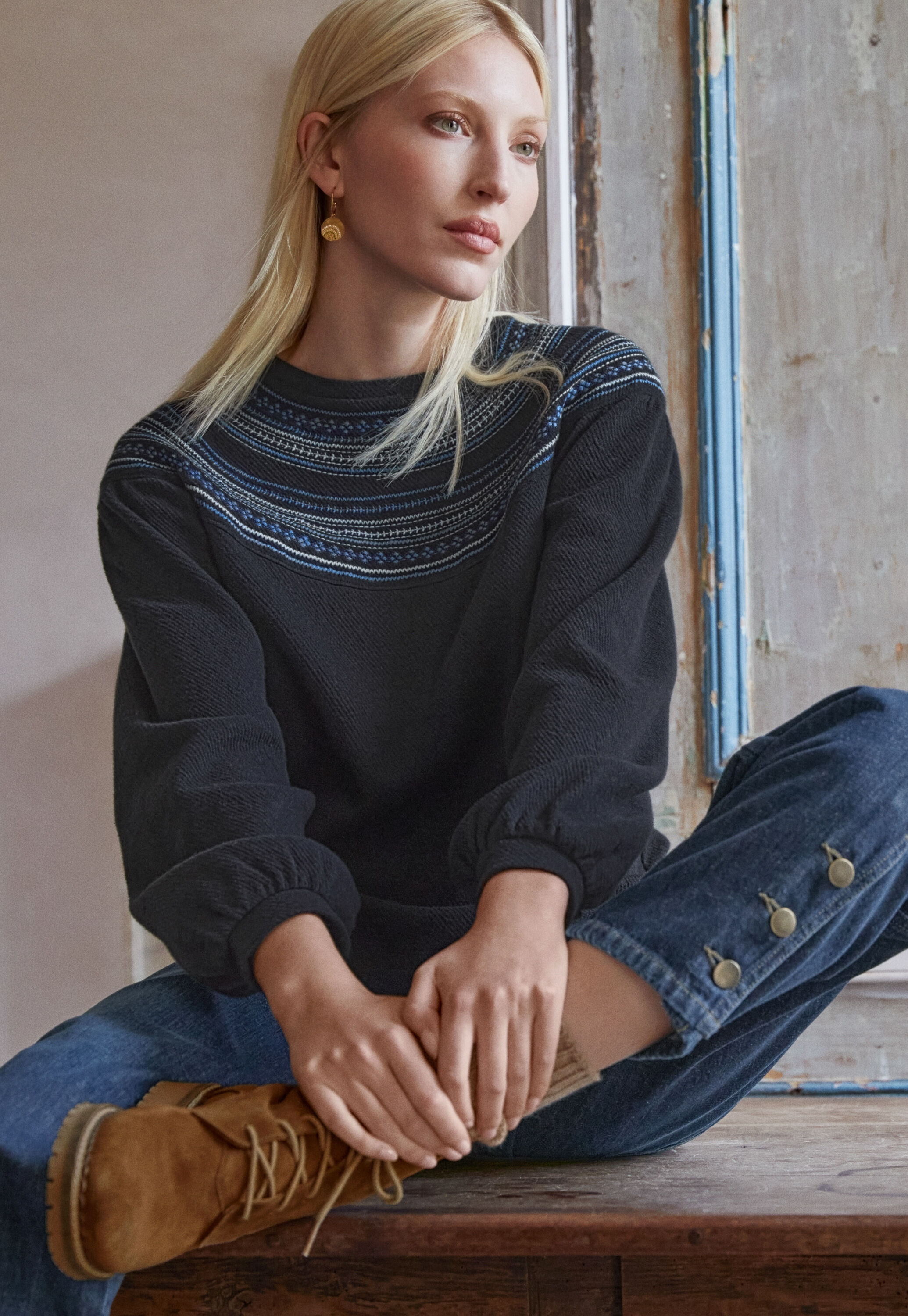 Embroidered sweatshirt