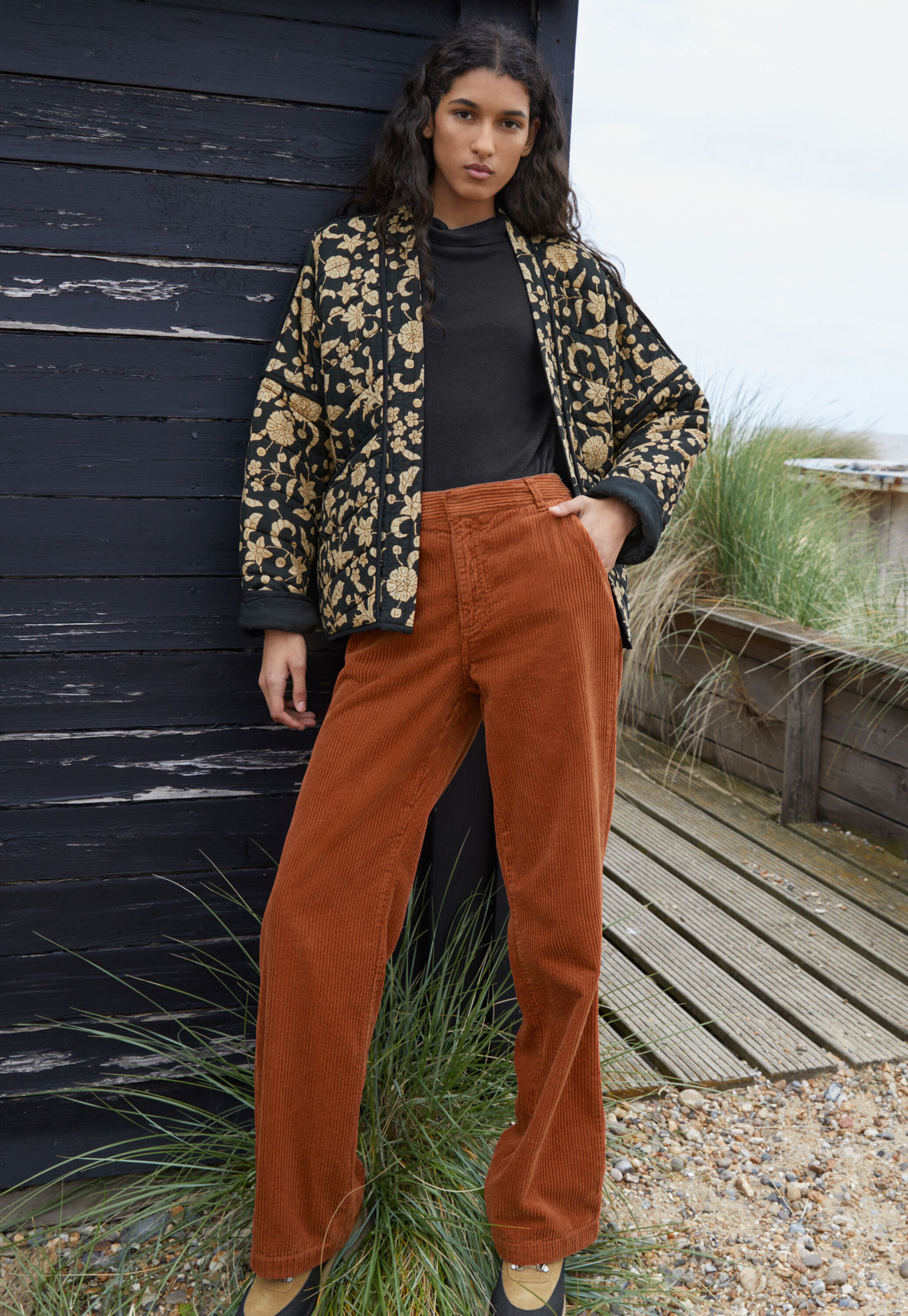 Straight-leg cord trousers