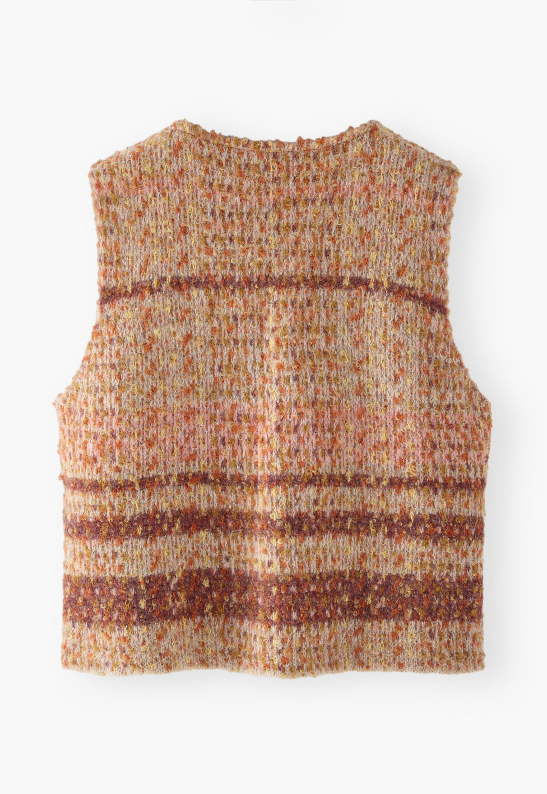 Check knitted gilet