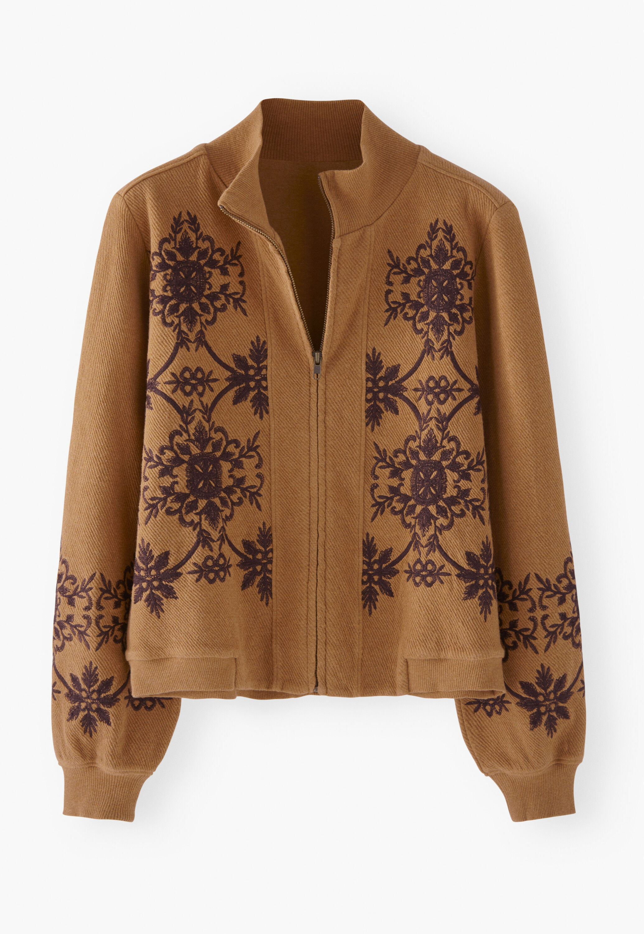 Embroidered jersey jacket
