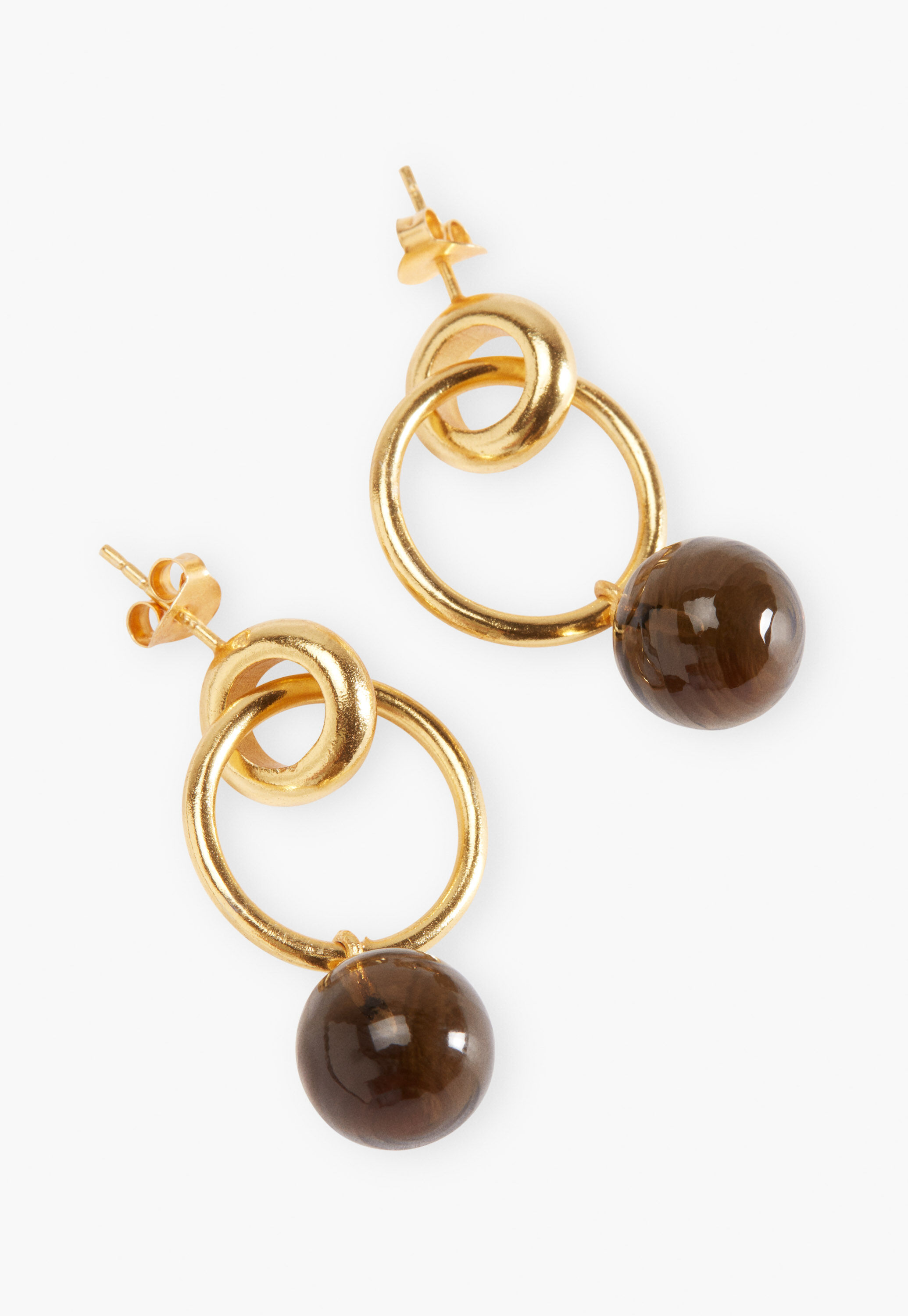 Sphere glass-drop earrings