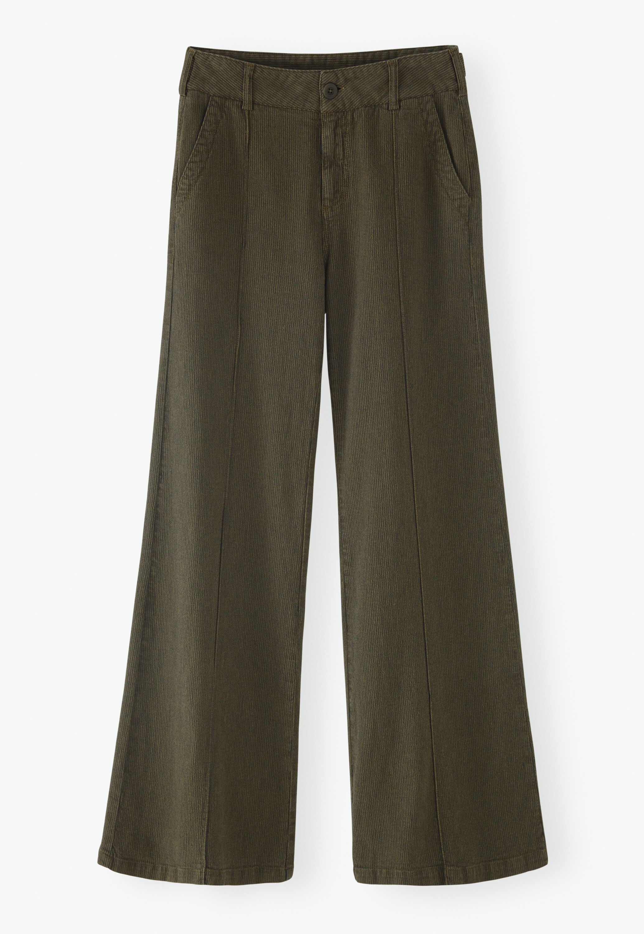 Striped wide-leg trousers