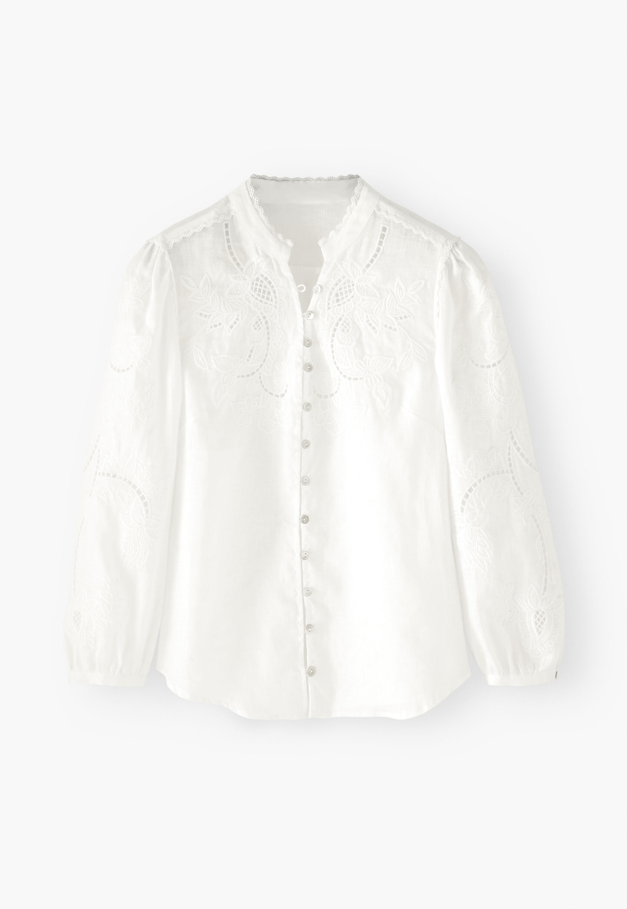 Embroidered cutwork blouse