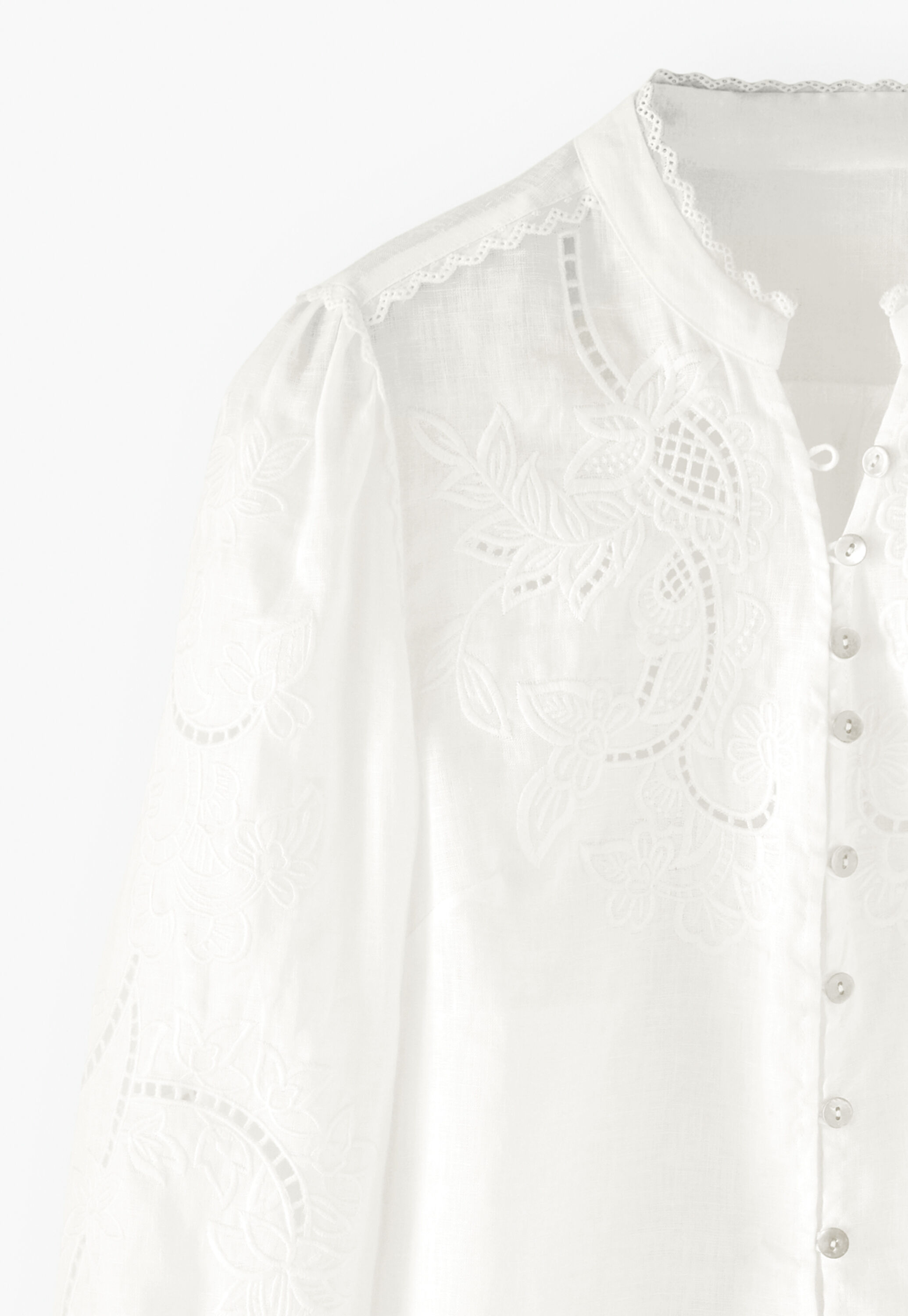 Embroidered cutwork blouse