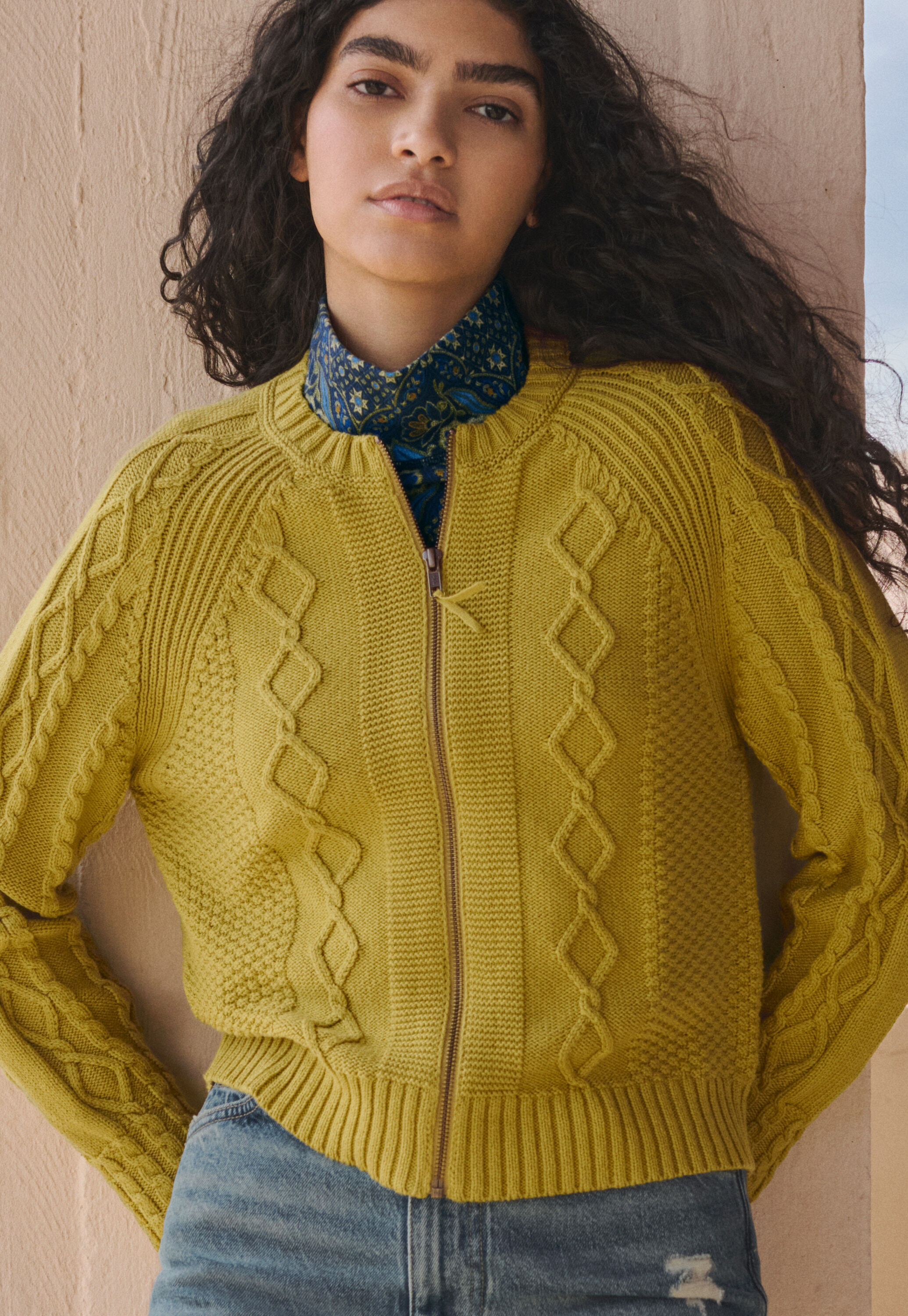 Cable-stitch cardigan