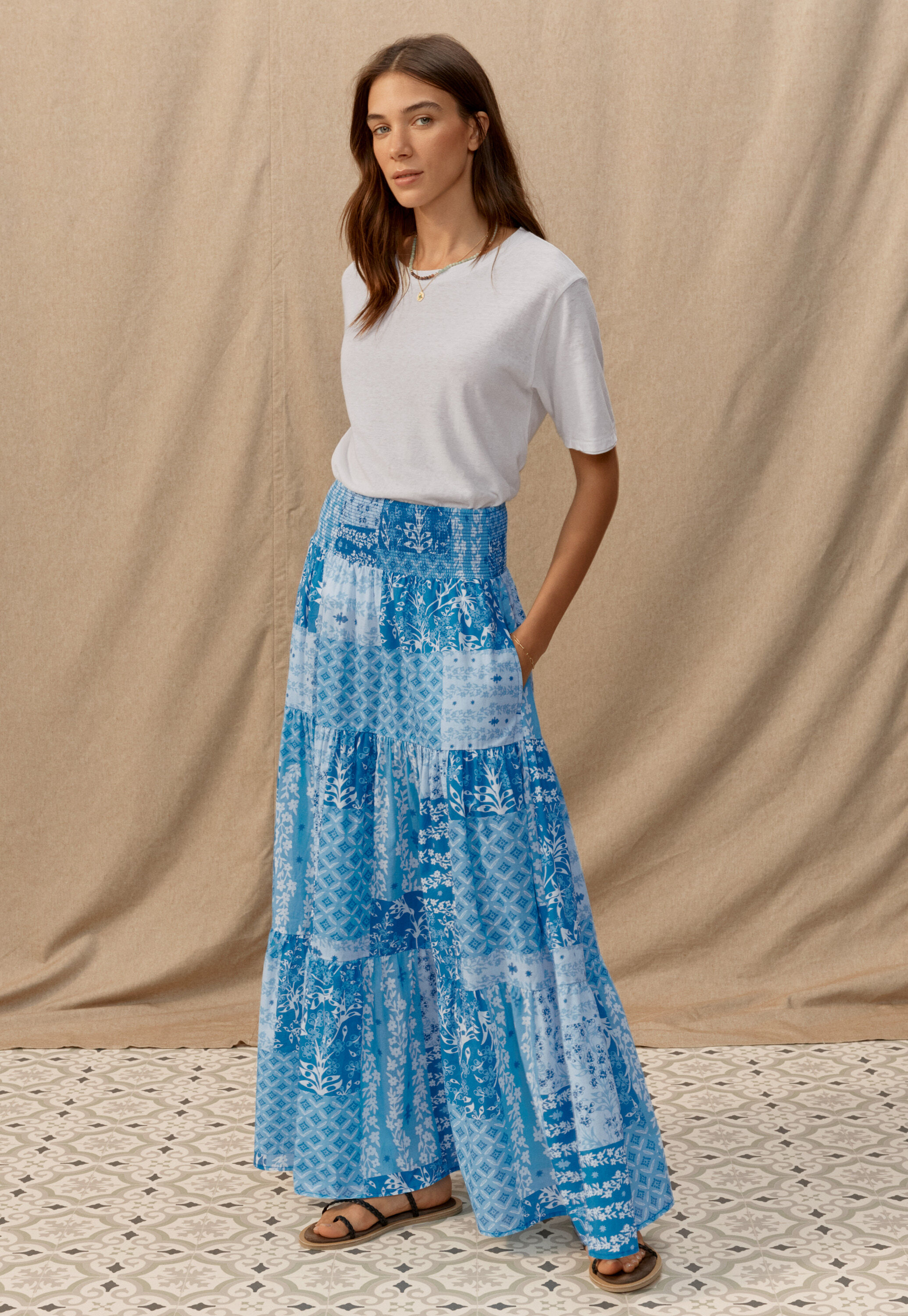 Printed maxi-skirt