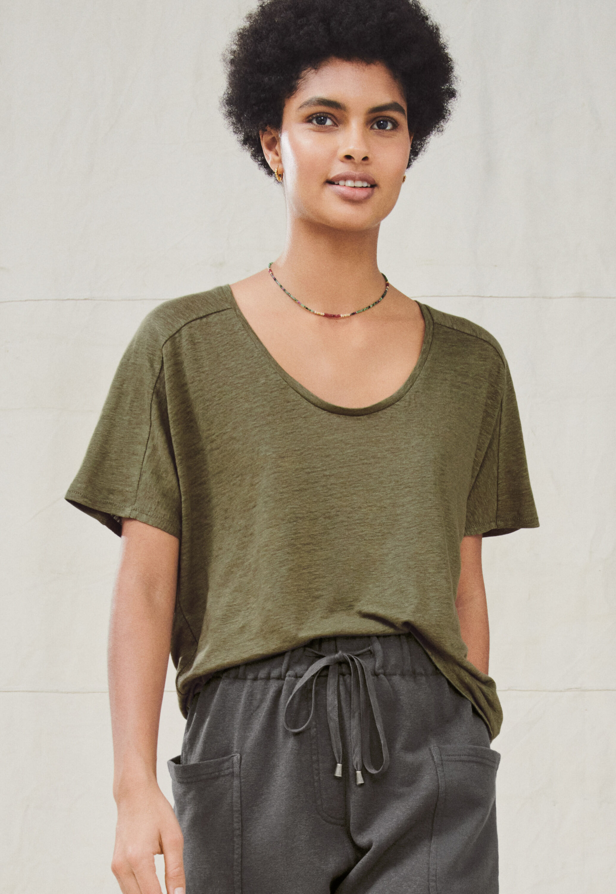Scoop-neck T-shirt