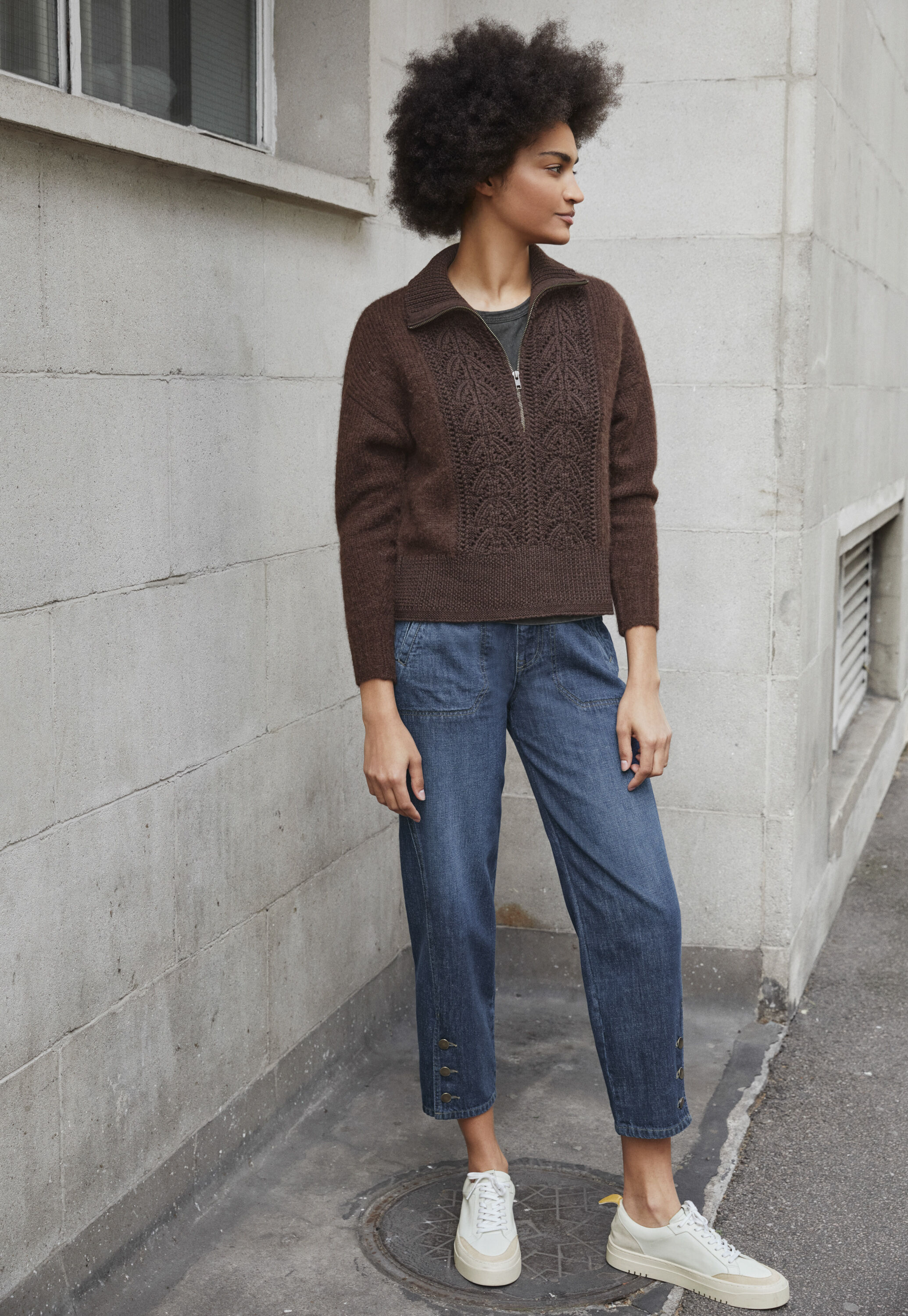 Zip-neck sweater