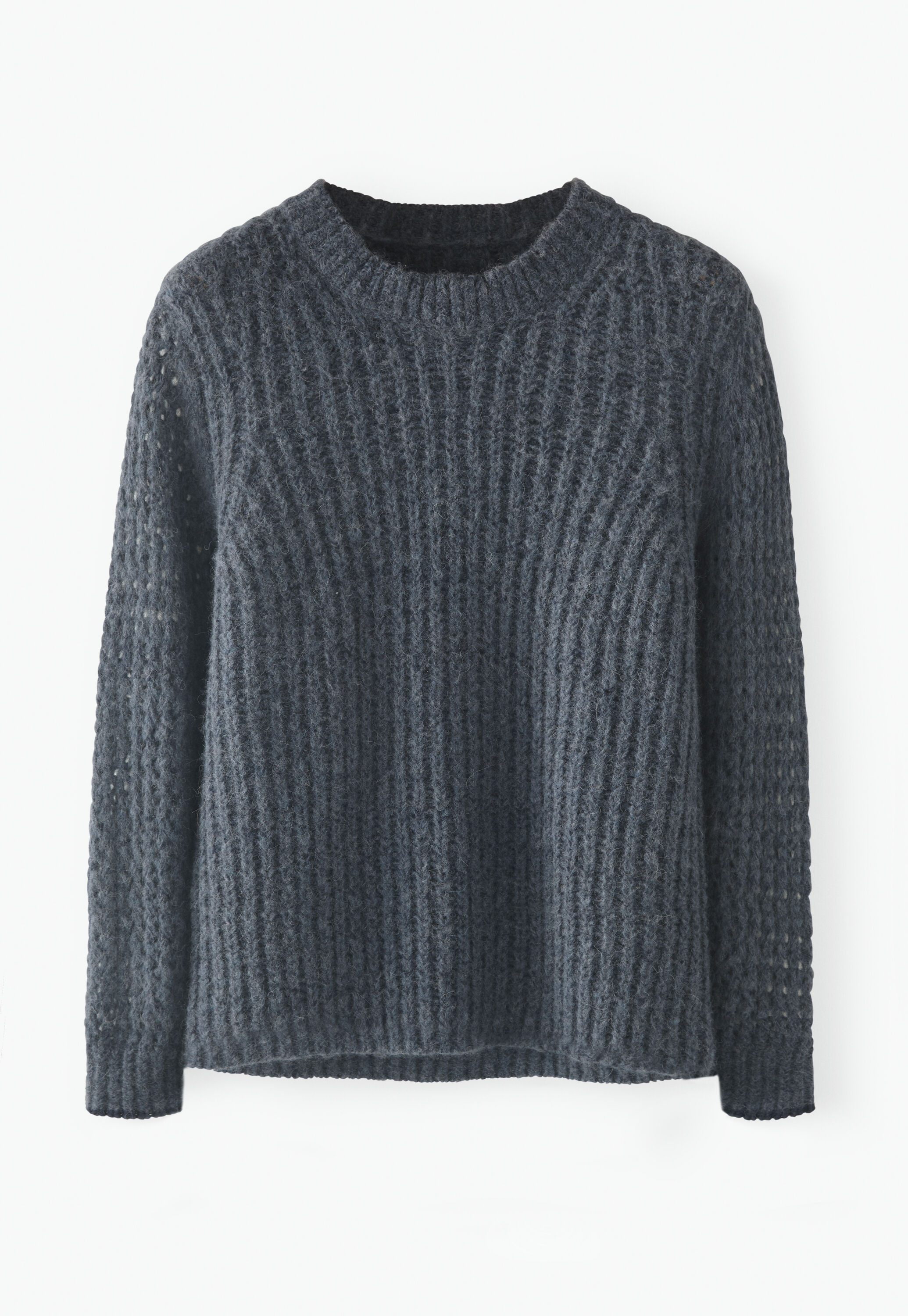 Mesh-sleeve sweater