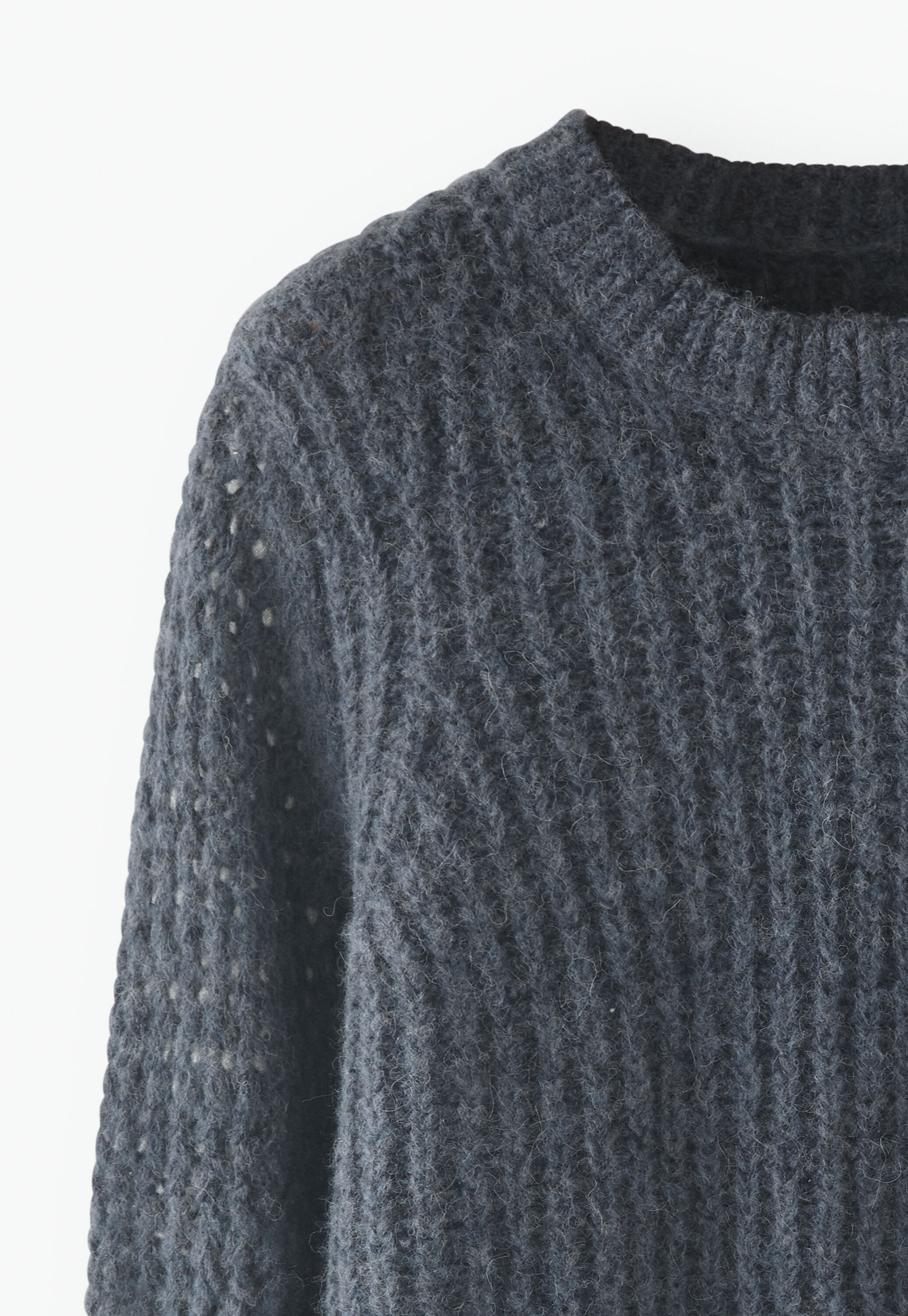 Mesh-sleeve sweater