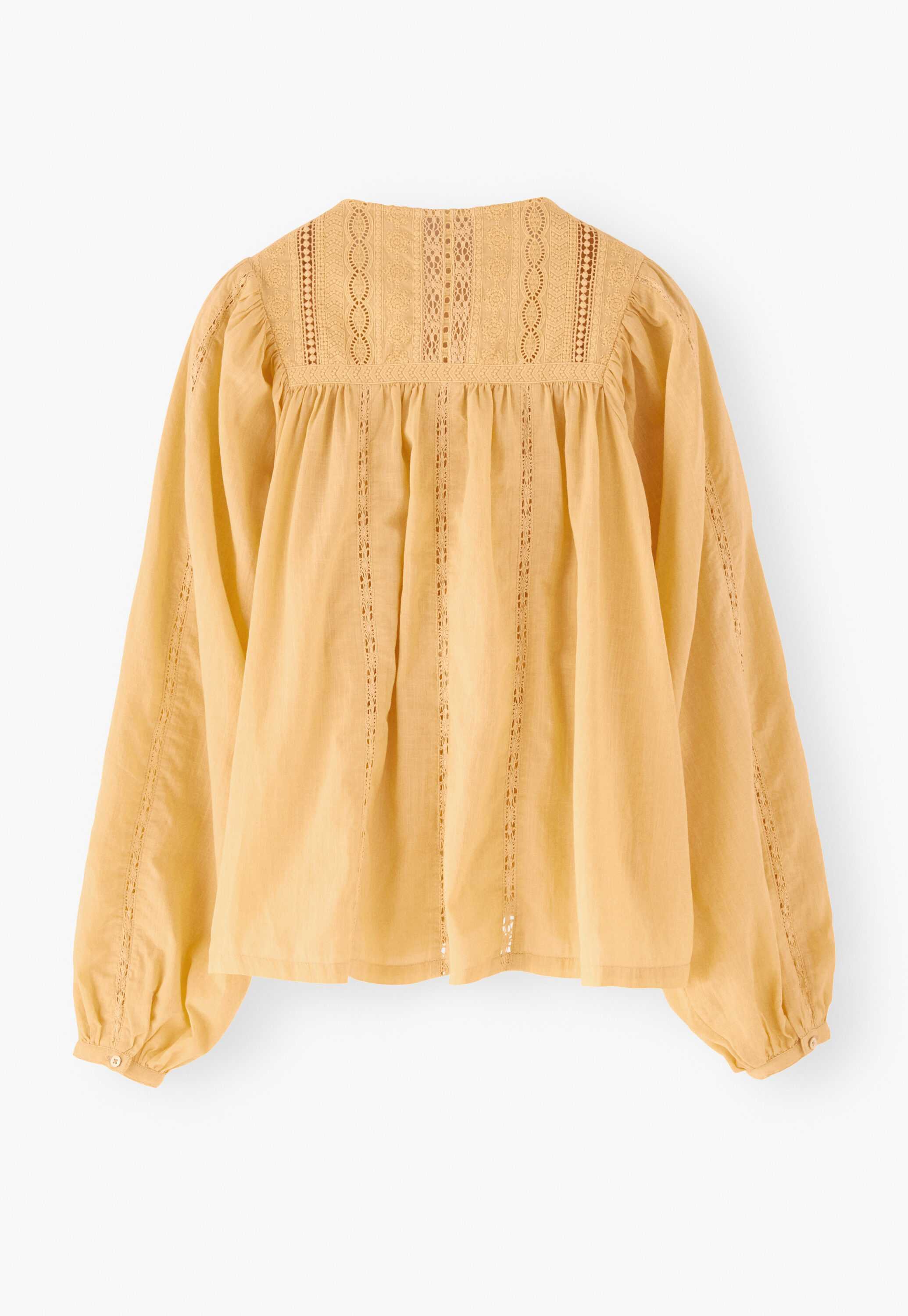 Lace-insert blouse