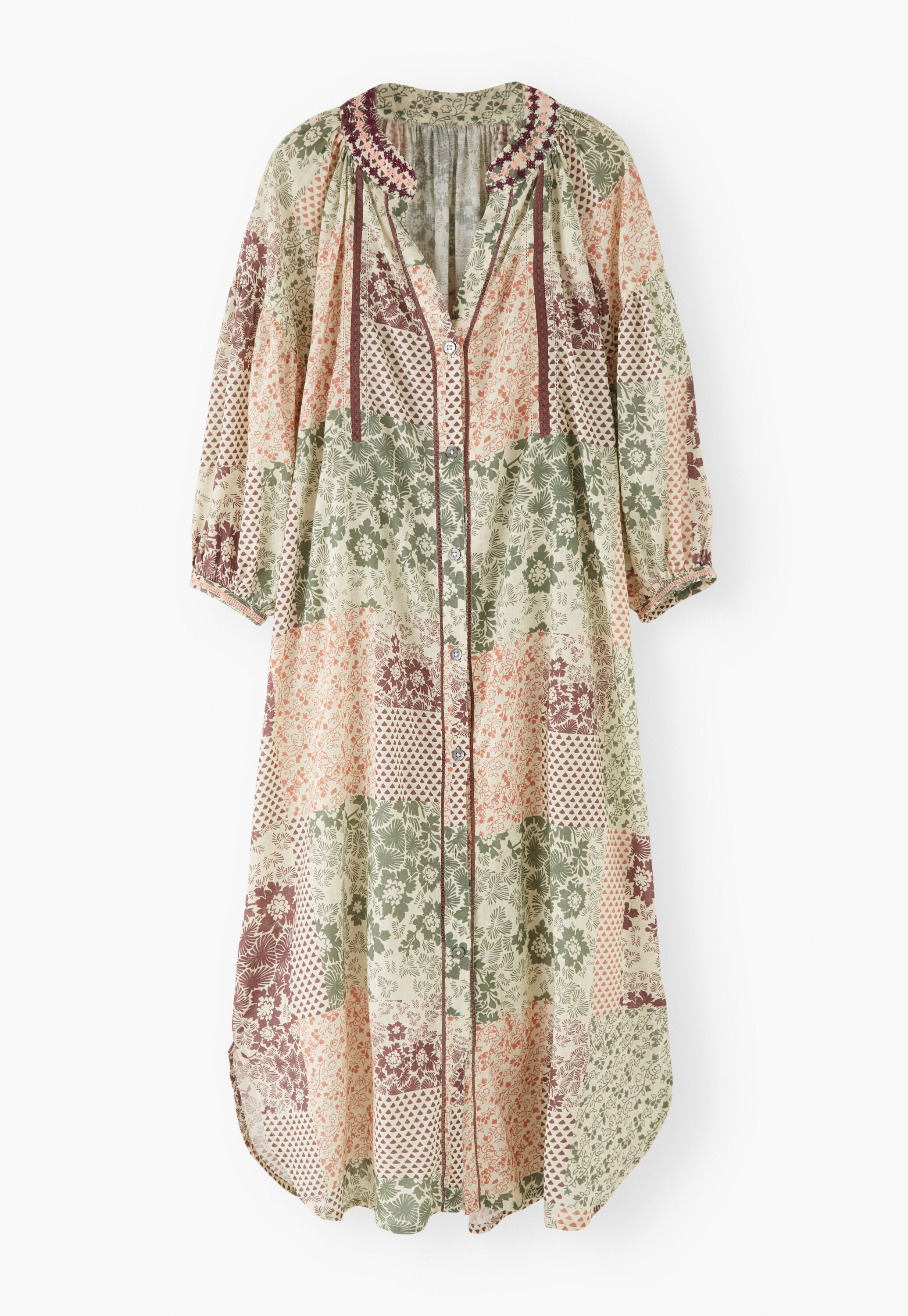 Patch print kaftan