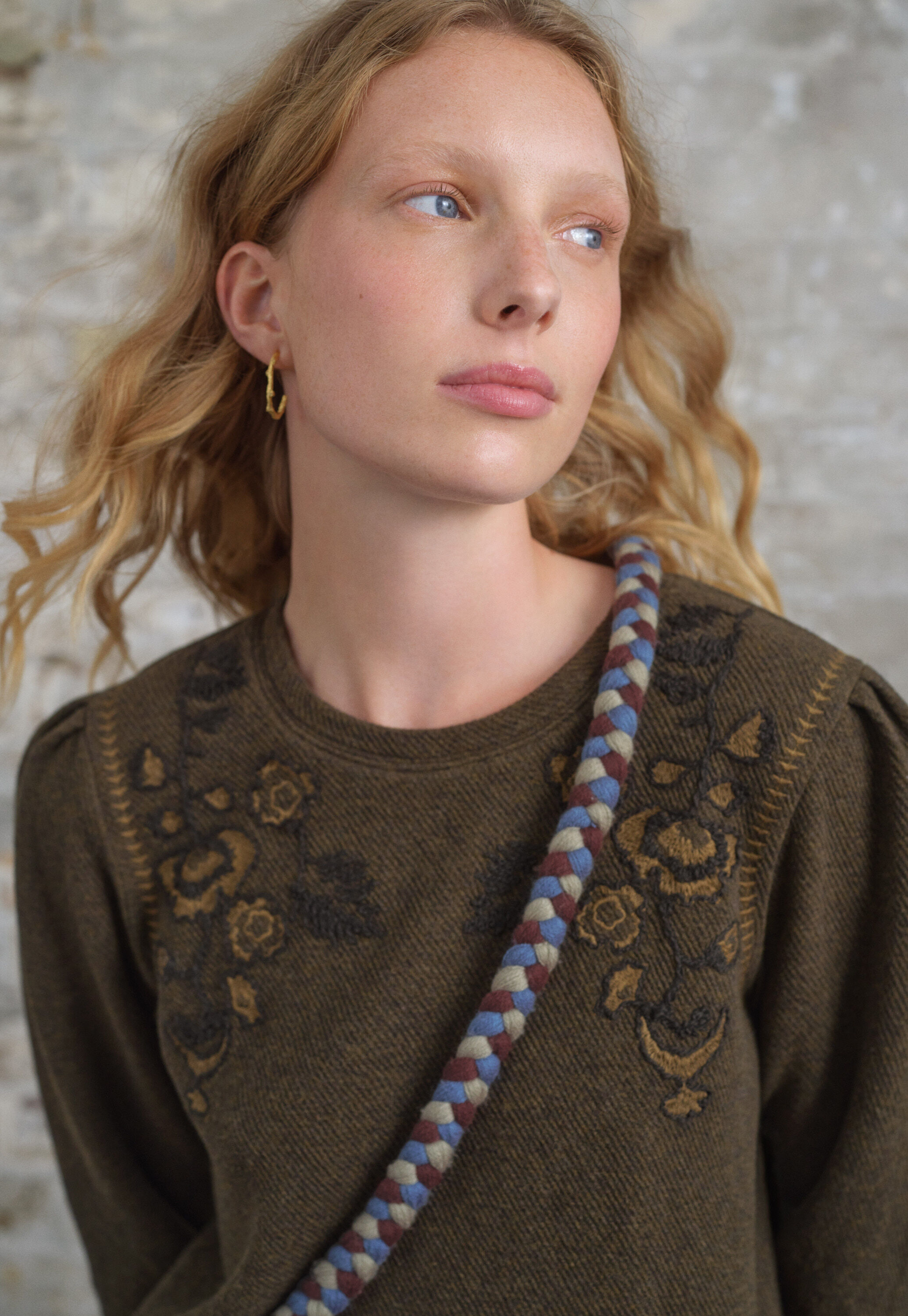 Embroidered jersey dress