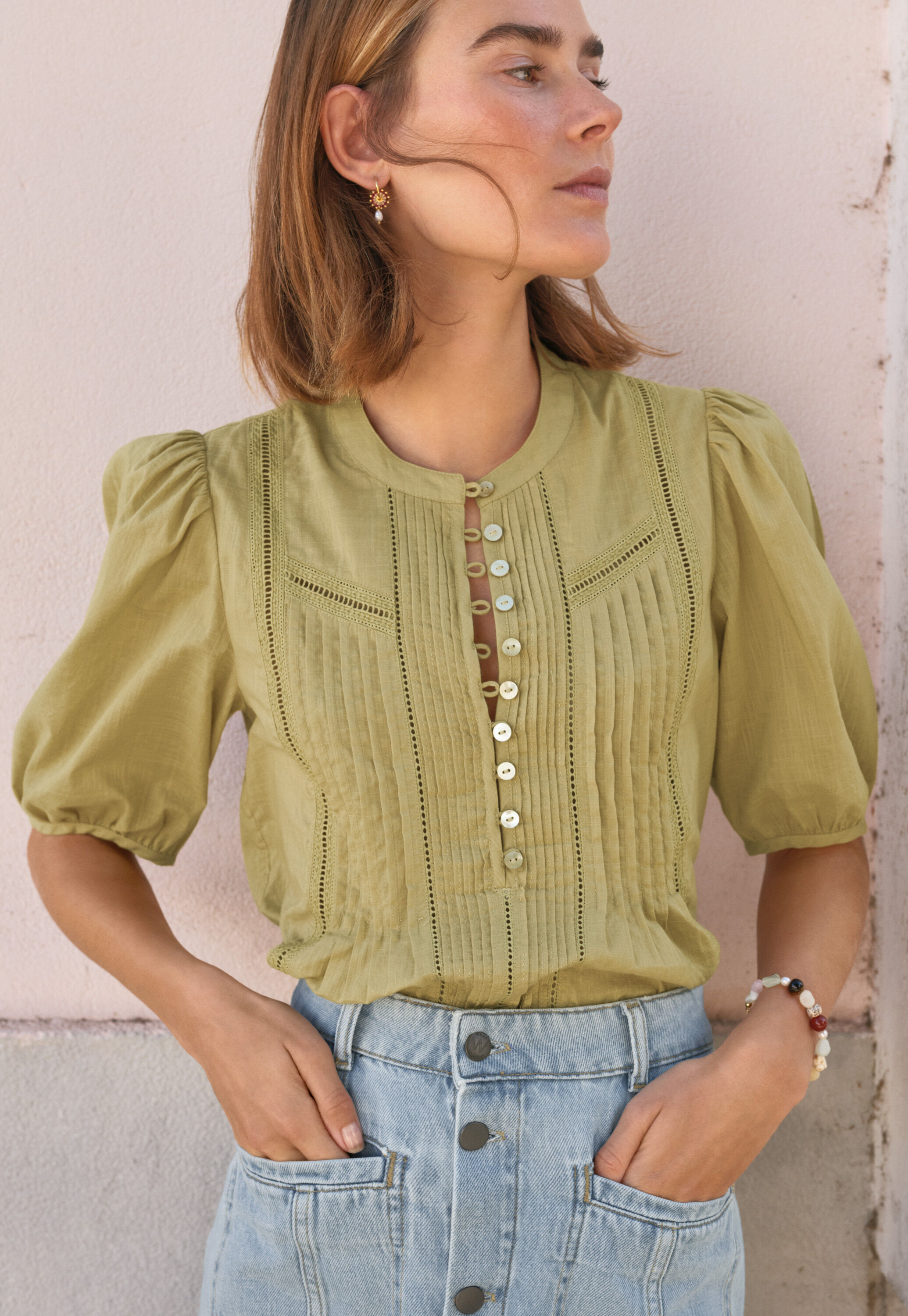 Pintuck blouse