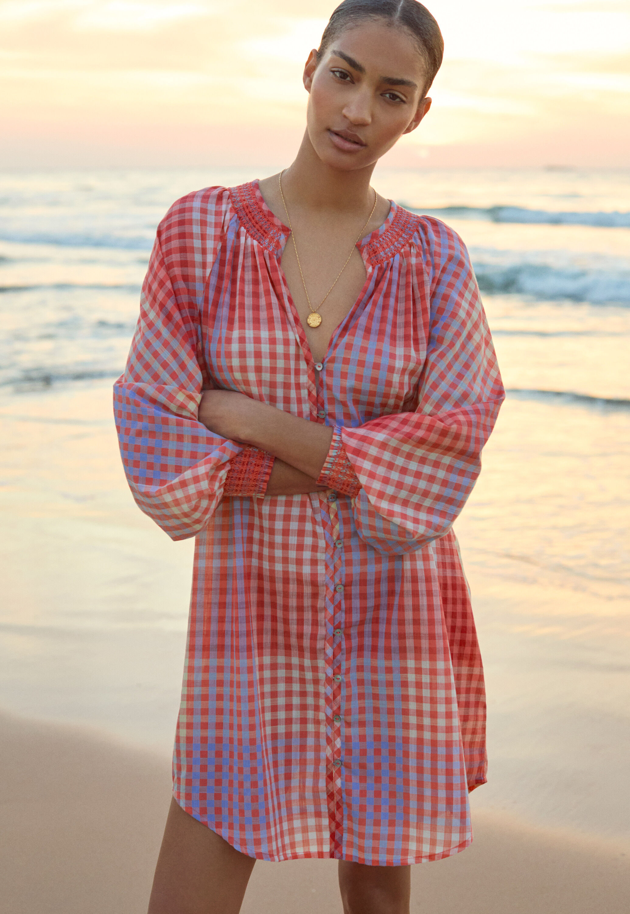 Checked shirtdress