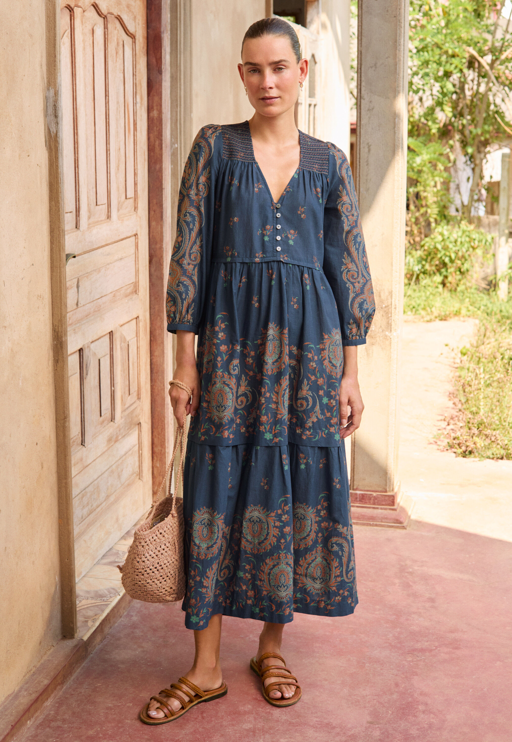 Placement-print dress