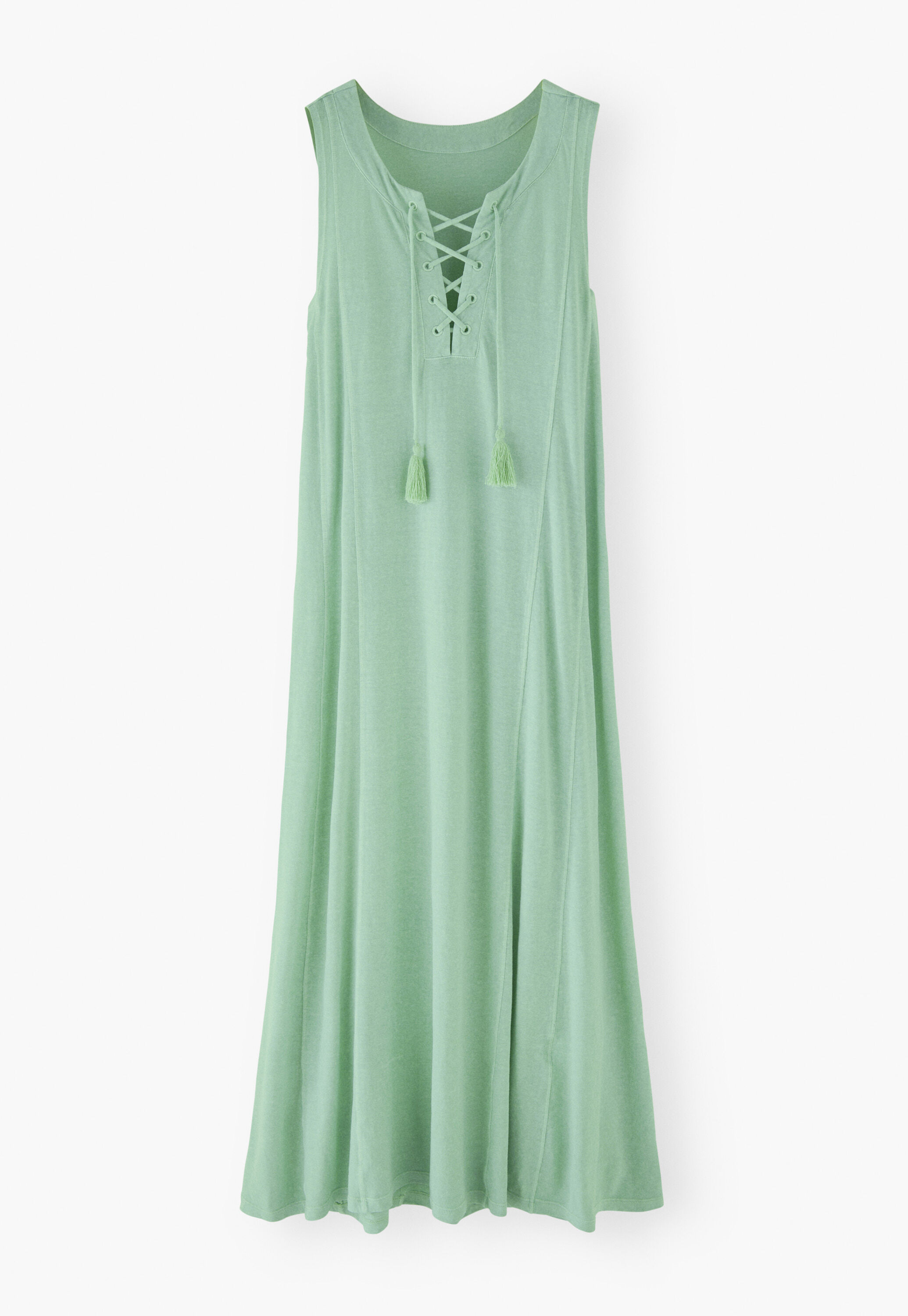 Lace-front jersey dress