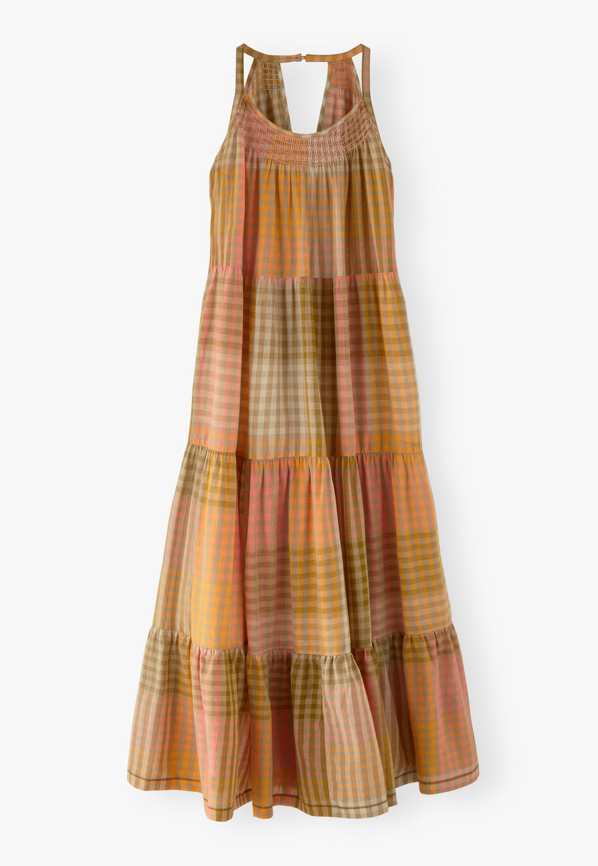 Checked maxi-dress