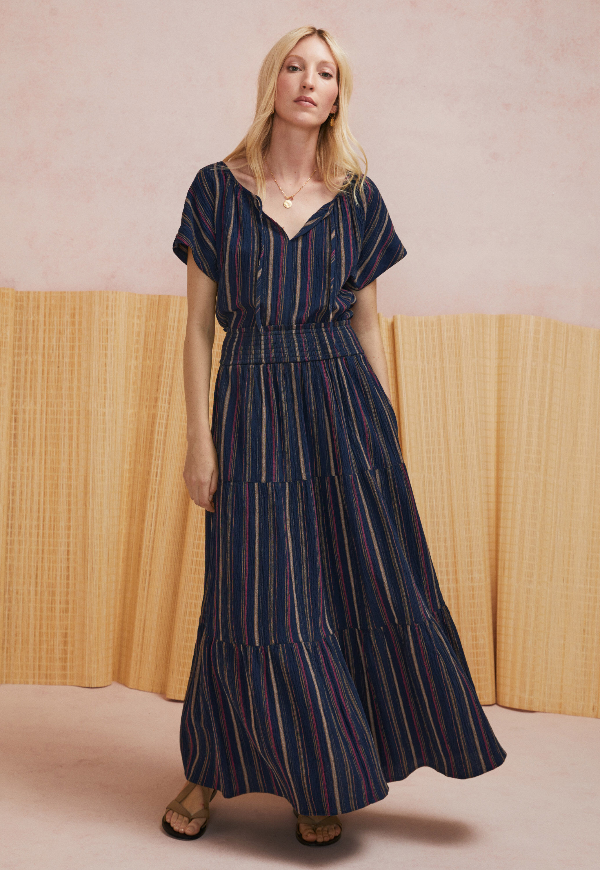 Striped maxi skirt