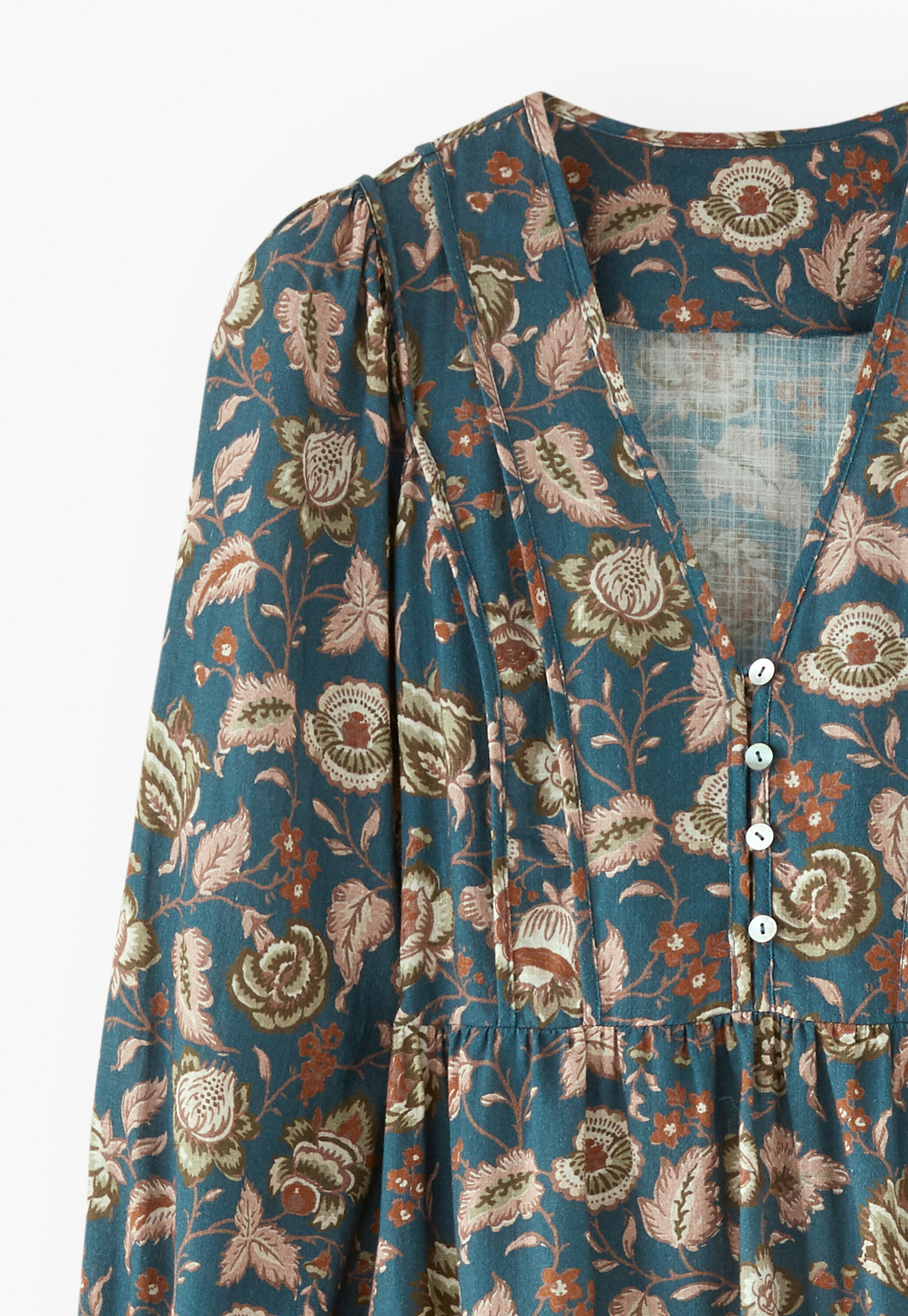 Printed dress, Petrol rust, large