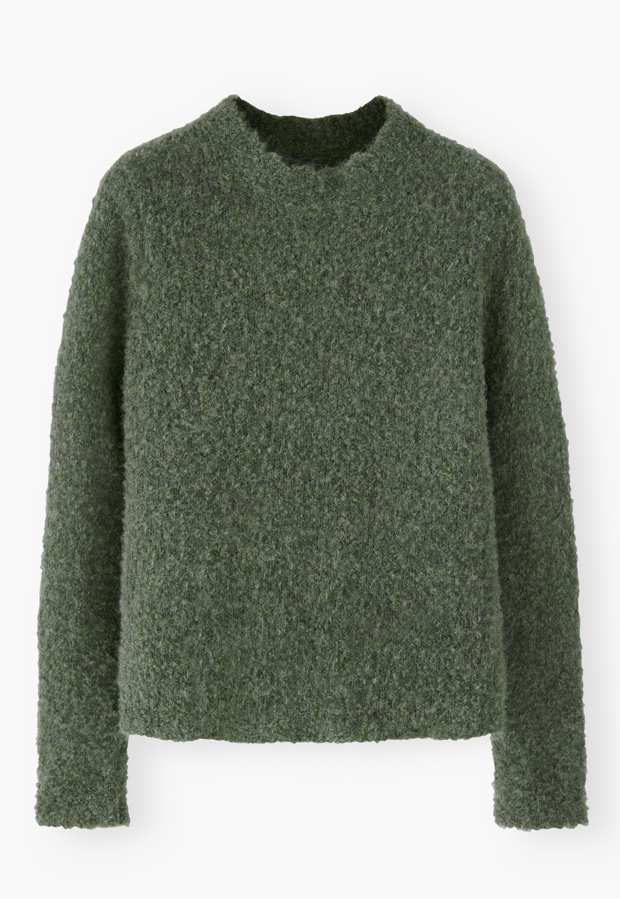 Boucl&eacute; round-neck sweater