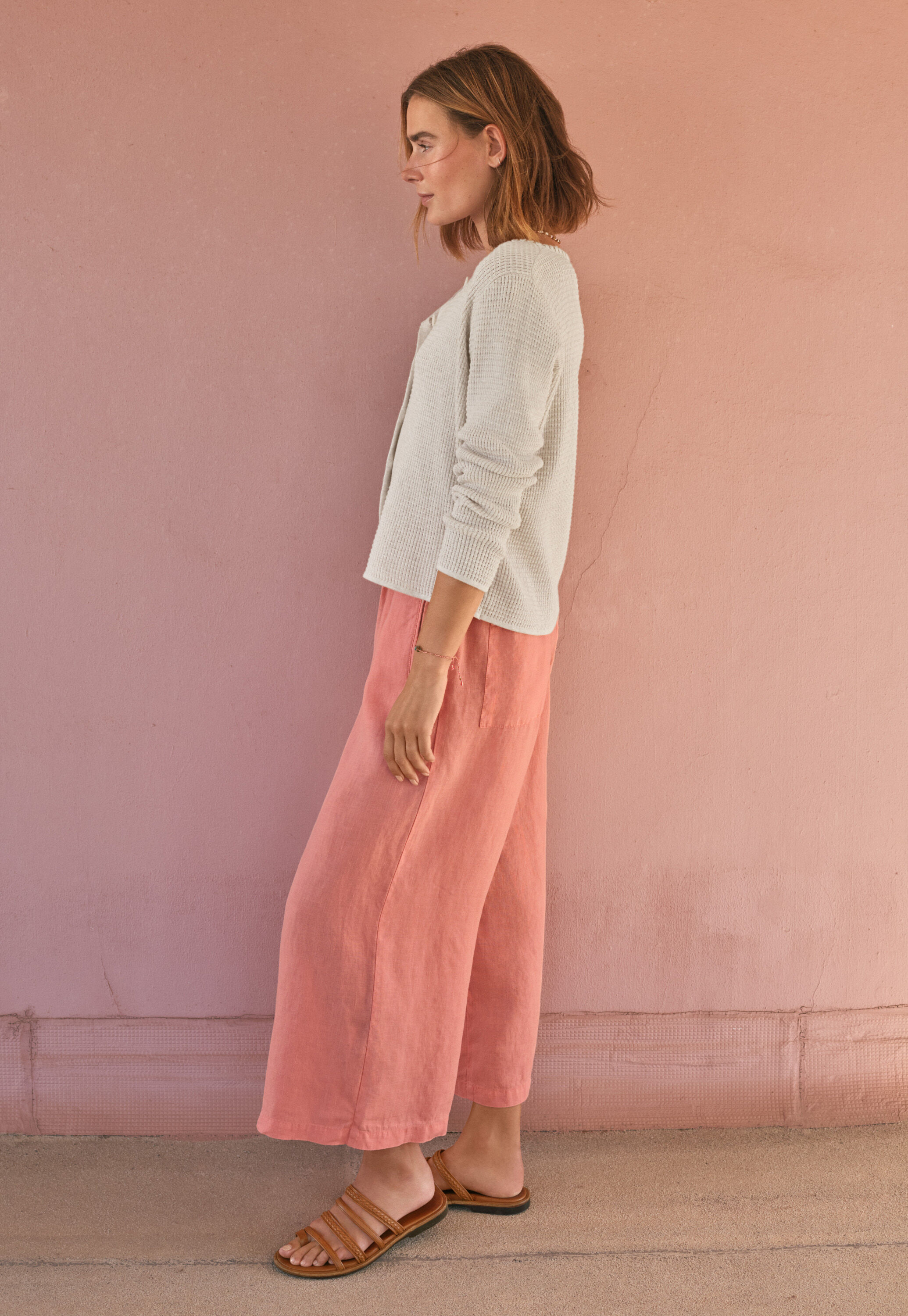 Waffle-stitch cardigan